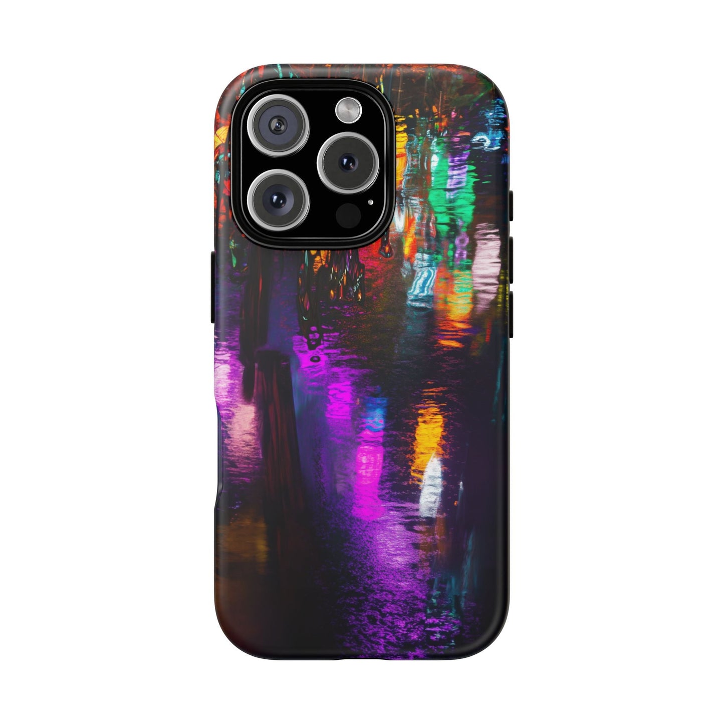 iphone case Neon Rain Reflections iPhone 16 Pro