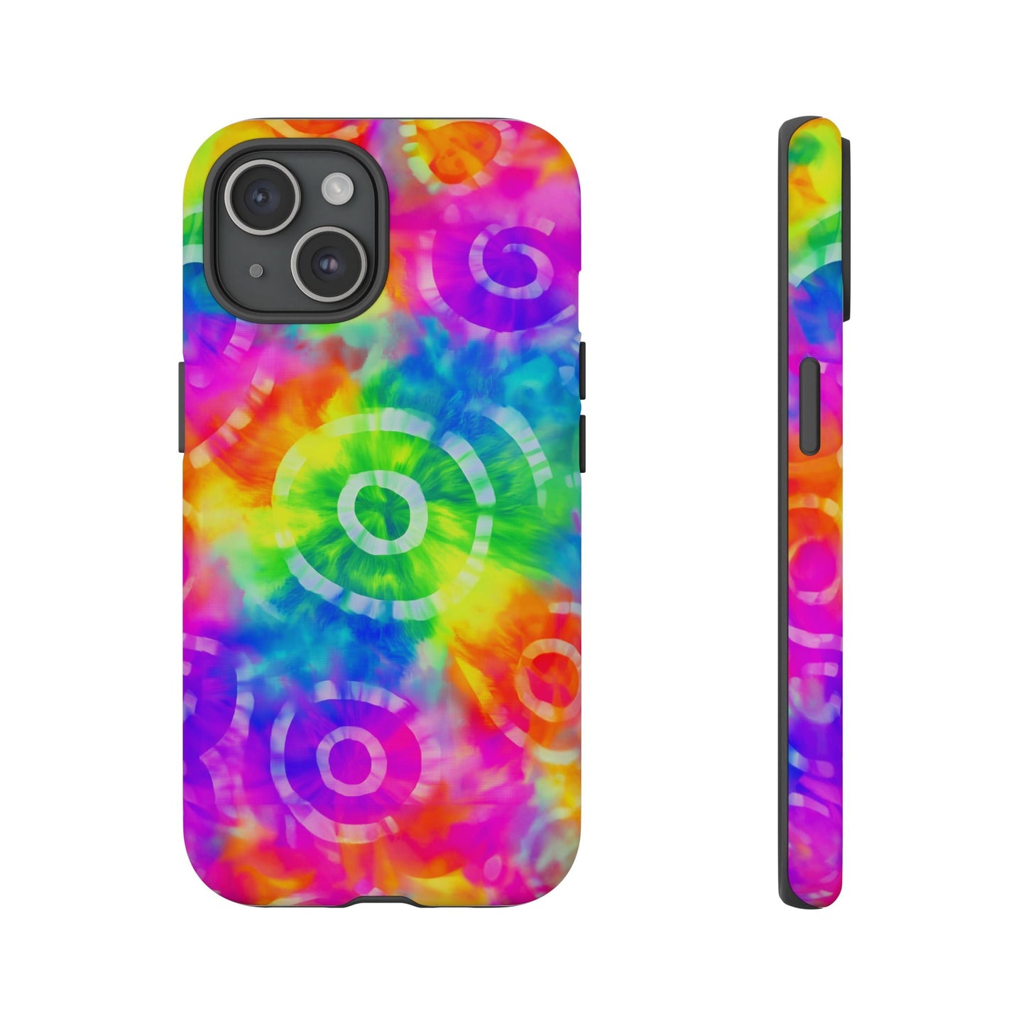 iphone case Neon Tie-Dye Rings iPhone 15