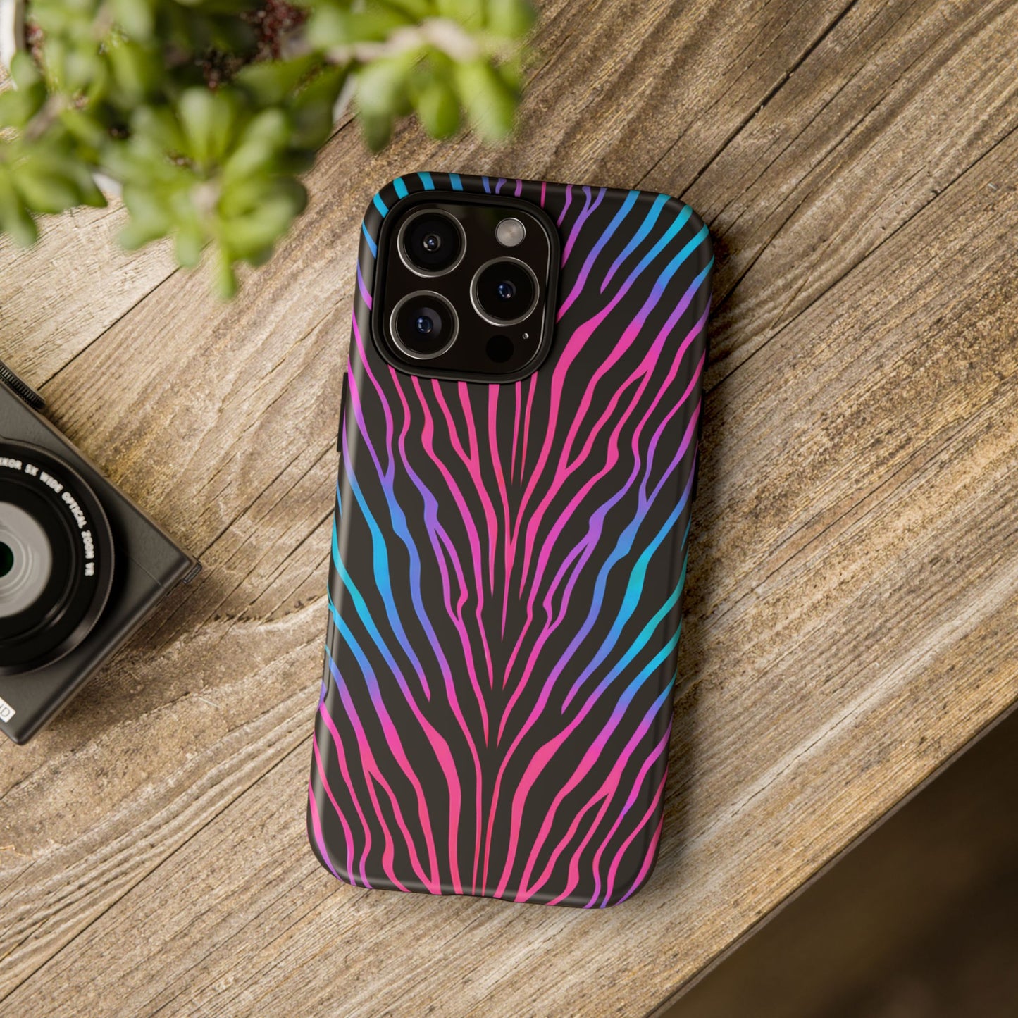 iphone case Neon Zebra Safari