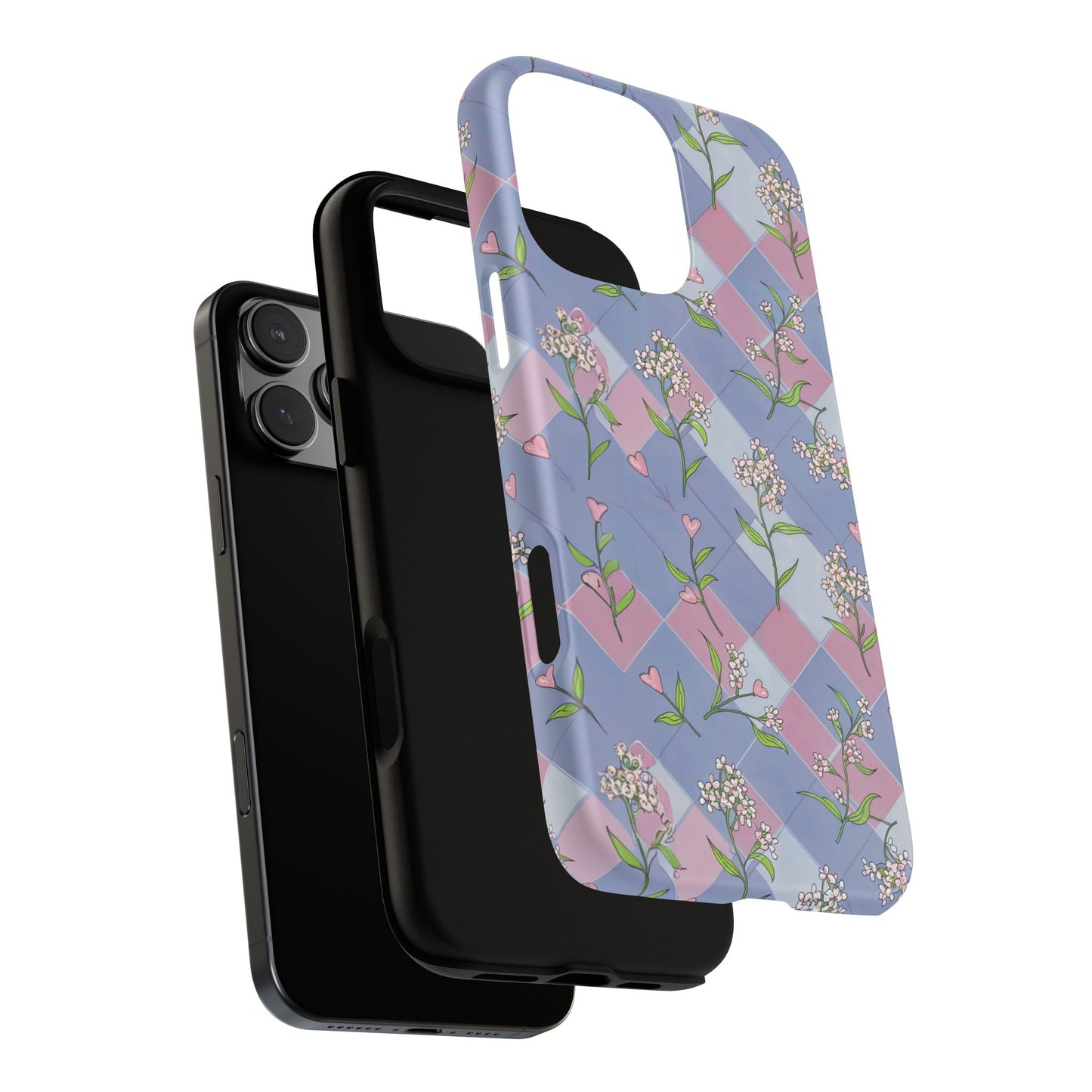 iphone case Pastel Hearts & Blossoms