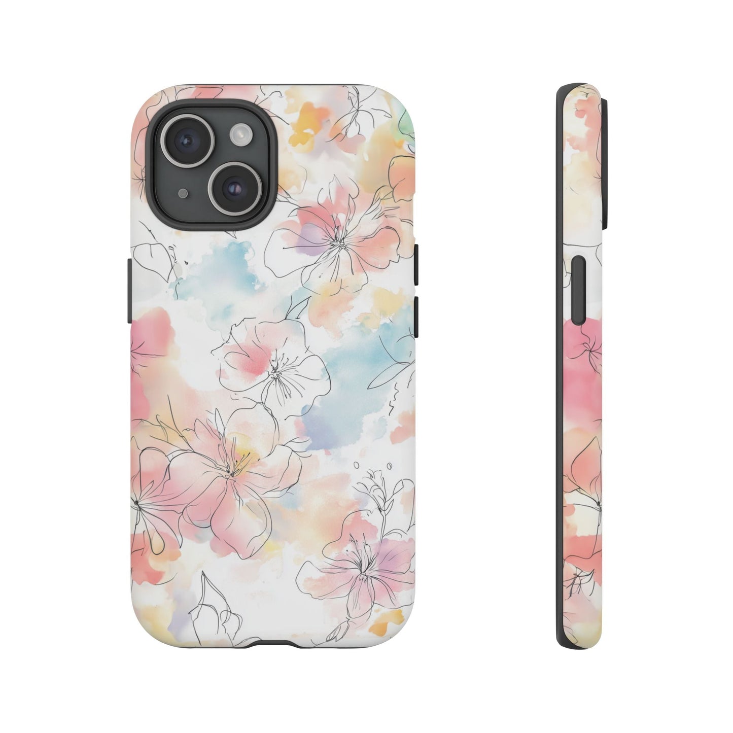 iphone case Pastel Petals & Ink iPhone 15