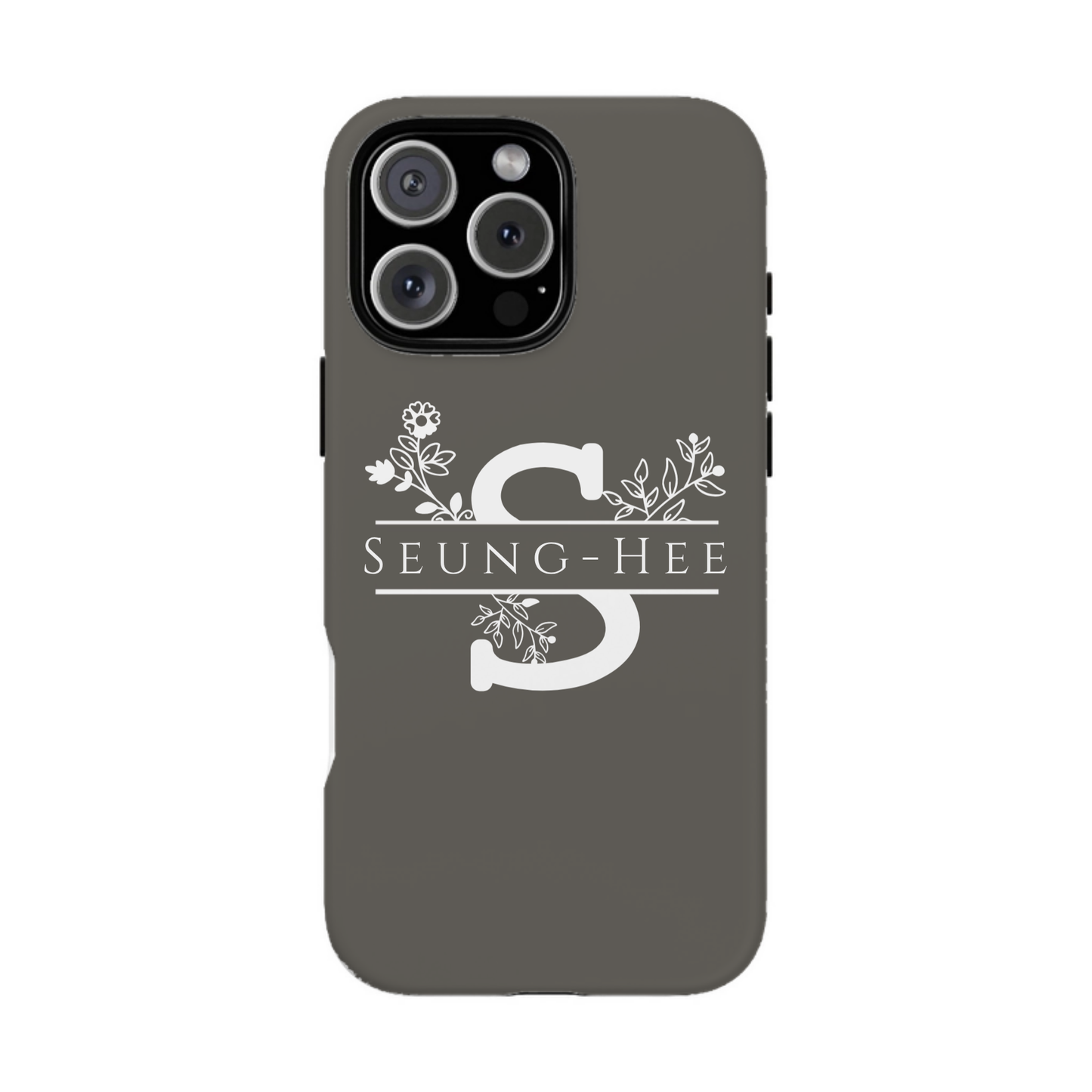 iphone case Pebble Path Floral Name & Initial