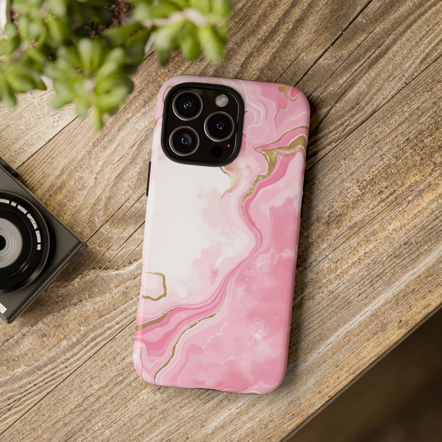 iphone case Pink & Gold Marble Flow