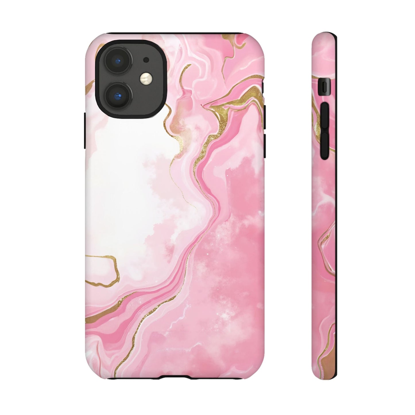 iphone case Pink & Gold Marble Flow iPhone 11