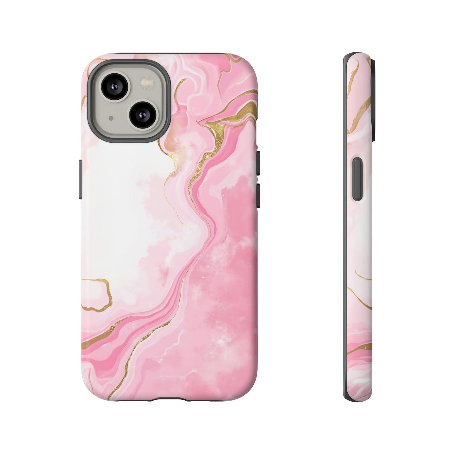 iphone case Pink & Gold Marble Flow iPhone 14