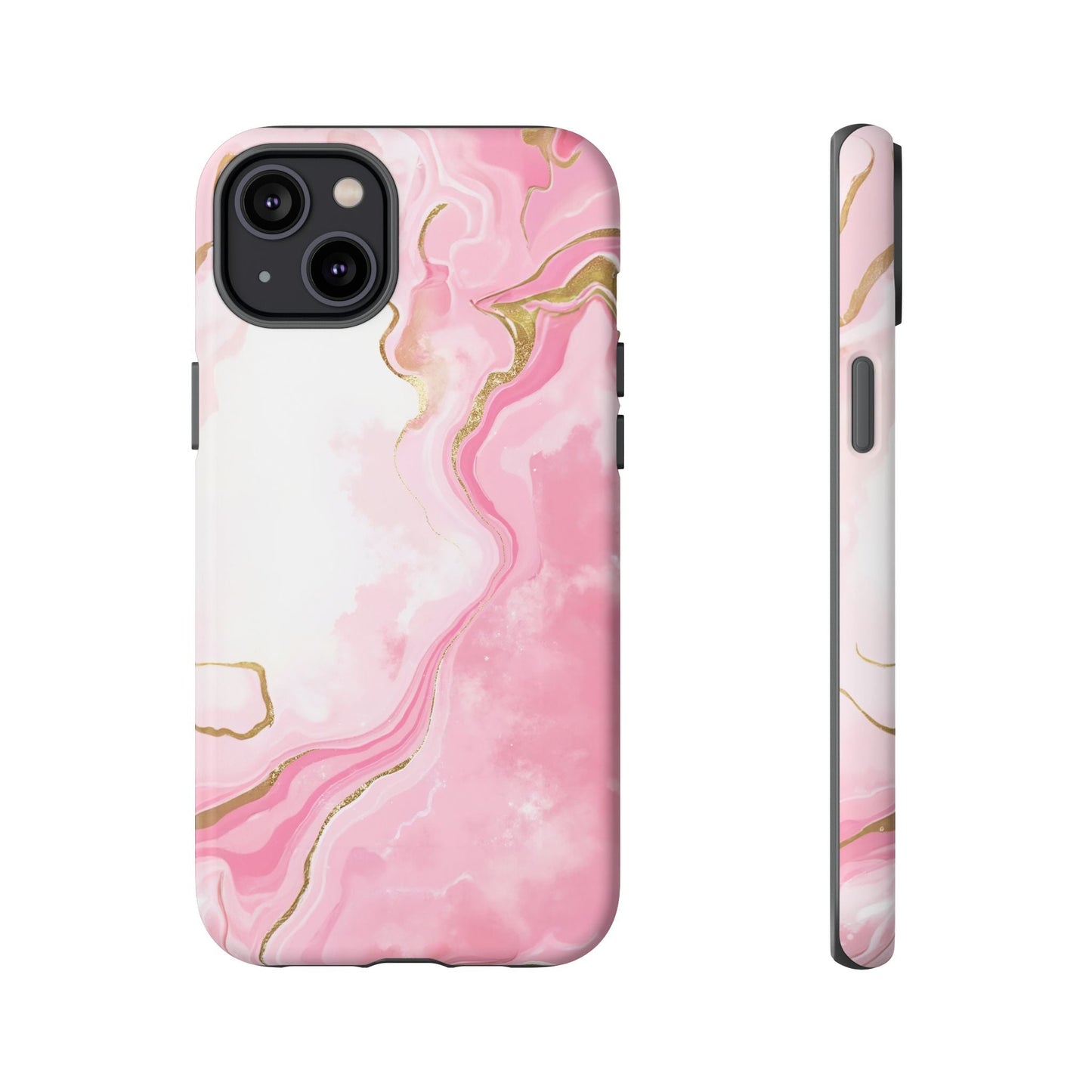 iphone case Pink & Gold Marble Flow iPhone 14 Plus