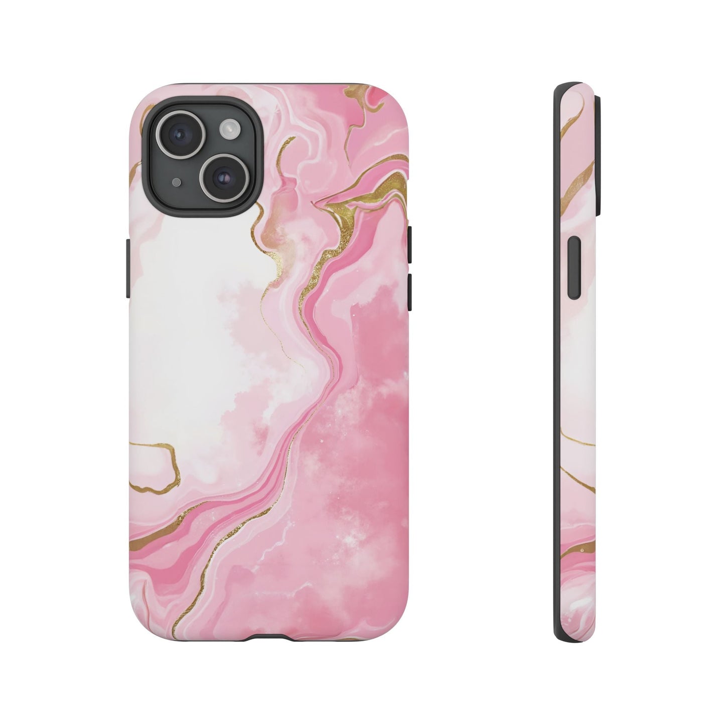 iphone case Pink & Gold Marble Flow iPhone 15 Plus