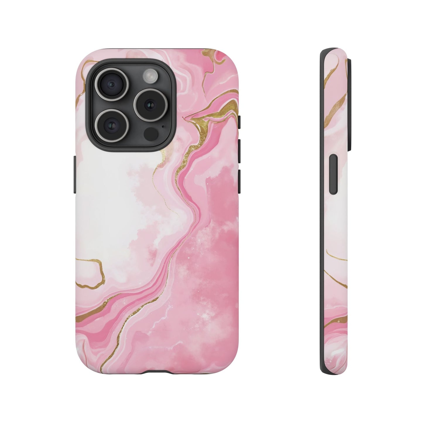 iphone case Pink & Gold Marble Flow iPhone 15 Pro