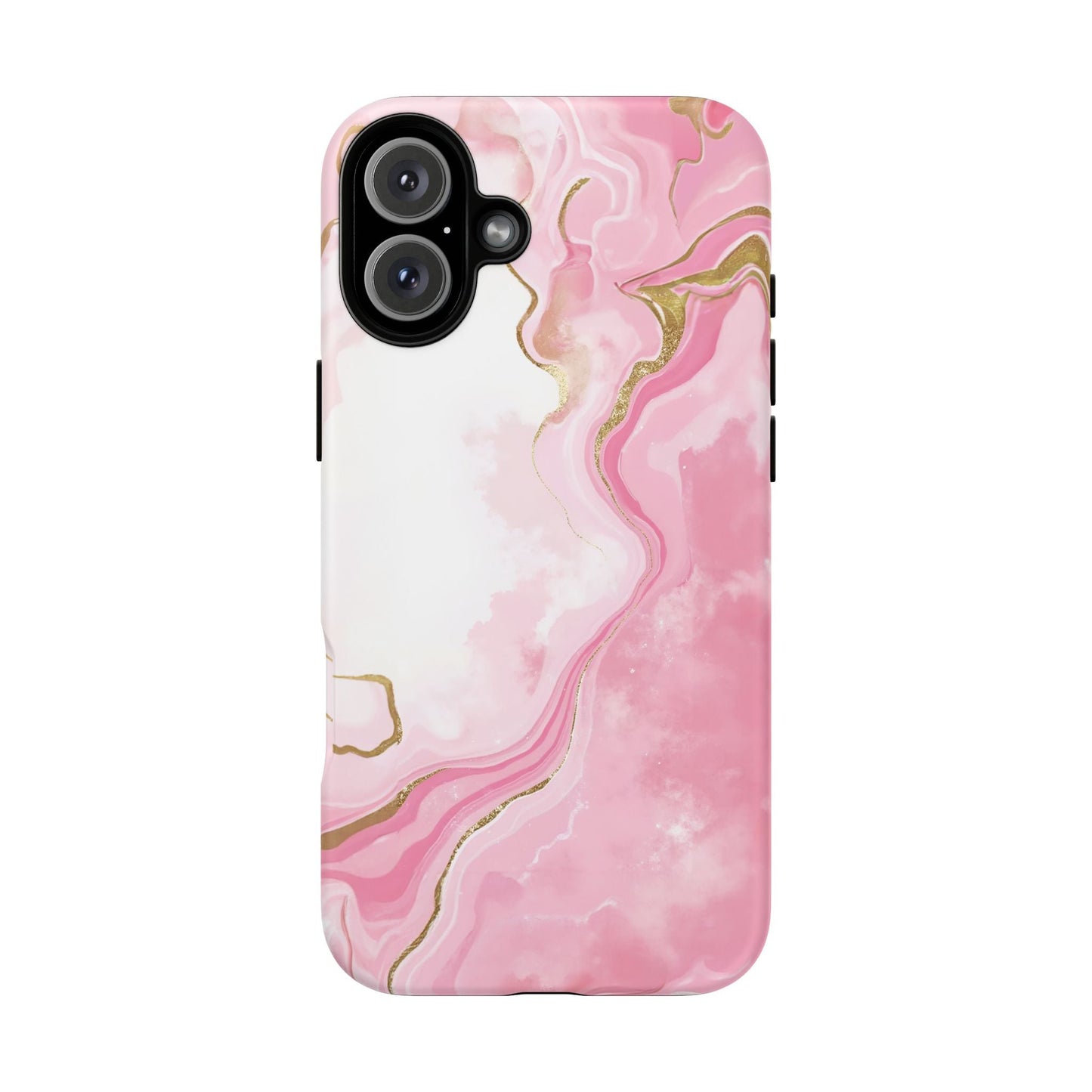 iphone case Pink & Gold Marble Flow iPhone 16 Plus