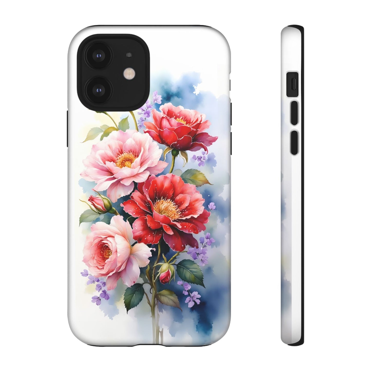 iphone case Pink & Red Peonies Watercolor iPhone 12