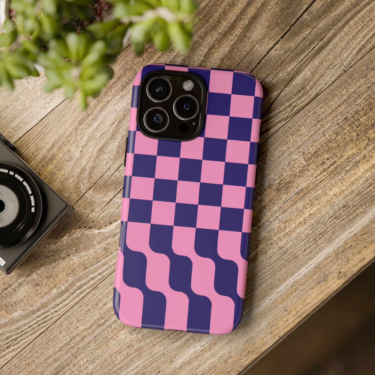 iphone case Pink Wave Checkerboard