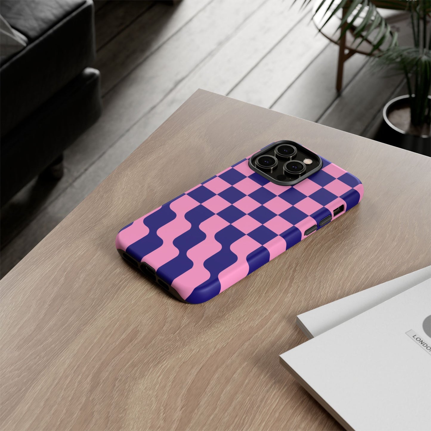 iphone case Pink Wave Checkerboard