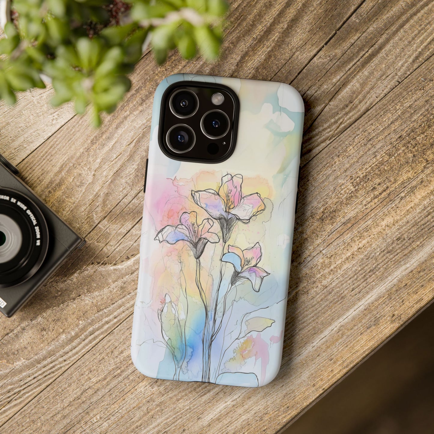 iphone case Watercolor Rainbow Lilies