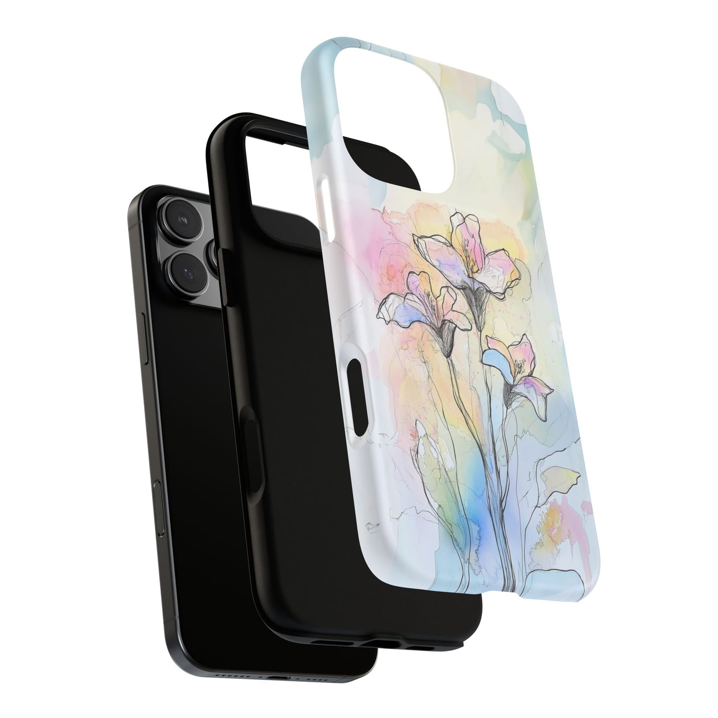 iphone case Watercolor Rainbow Lilies