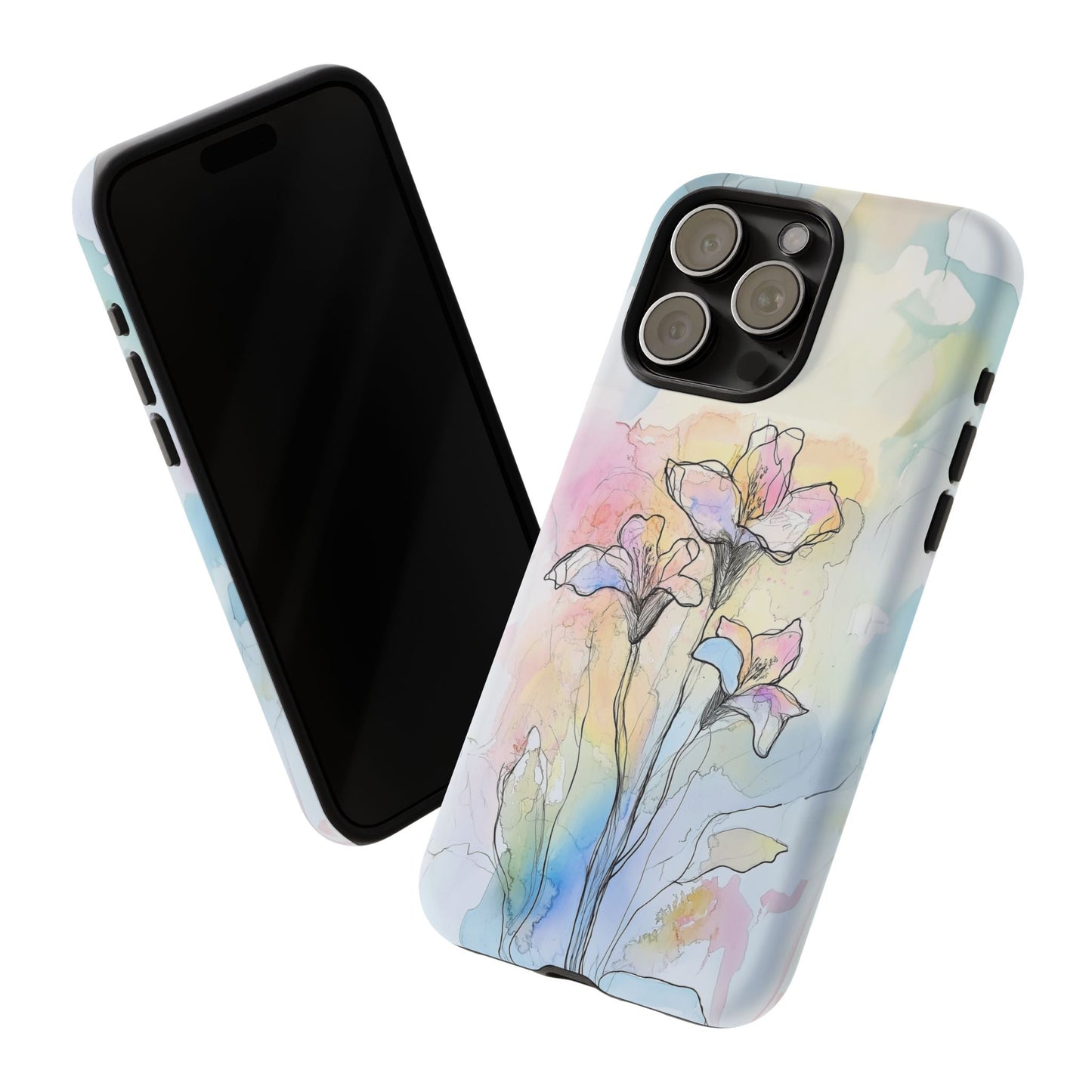 iphone case Watercolor Rainbow Lilies