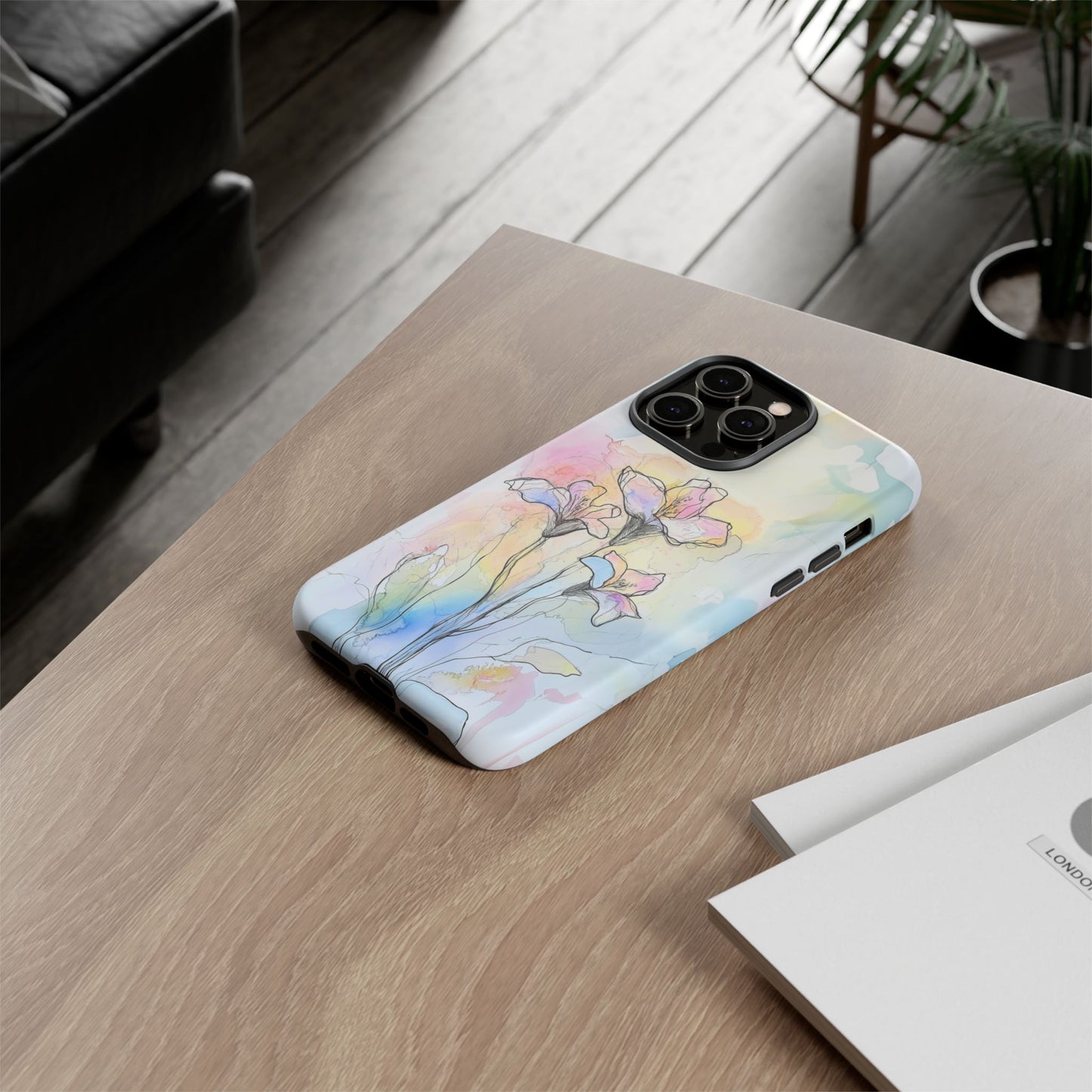 iphone case Watercolor Rainbow Lilies