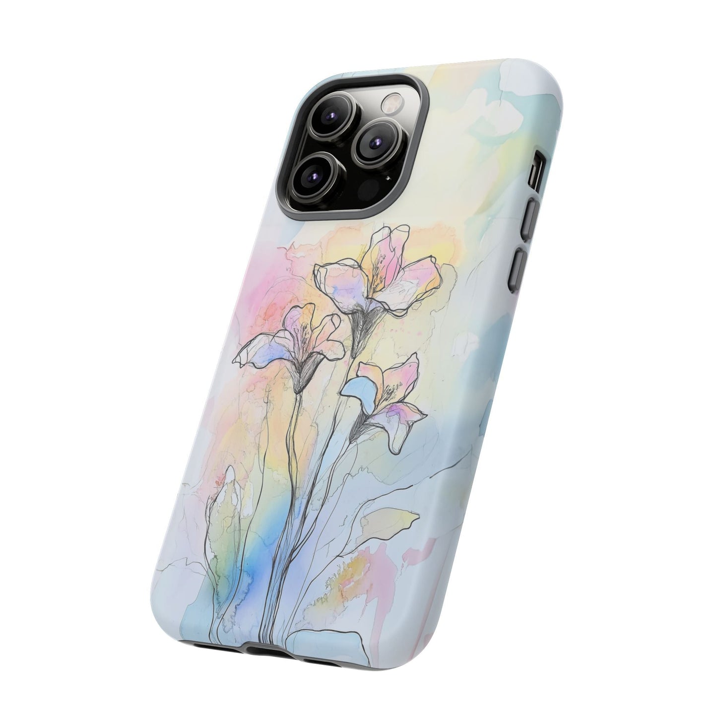 iphone case Watercolor Rainbow Lilies