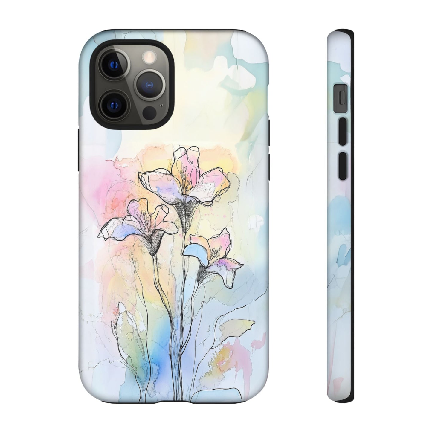 iphone case Watercolor Rainbow Lilies iPhone 12 Pro