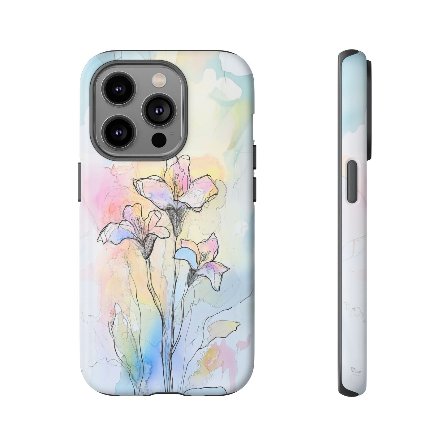iphone case Watercolor Rainbow Lilies iPhone 14 Pro