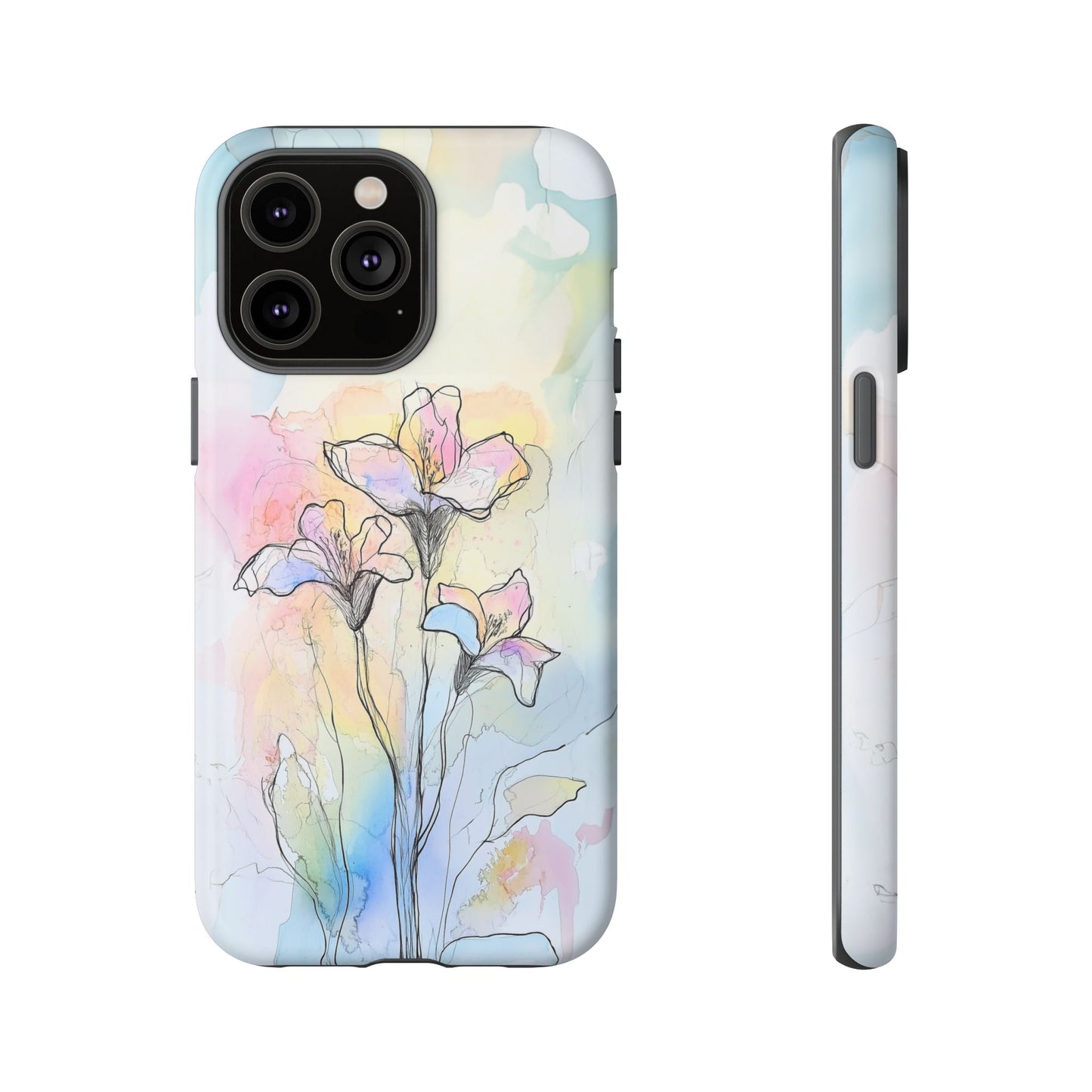 iphone case Watercolor Rainbow Lilies iPhone 14 Pro Max