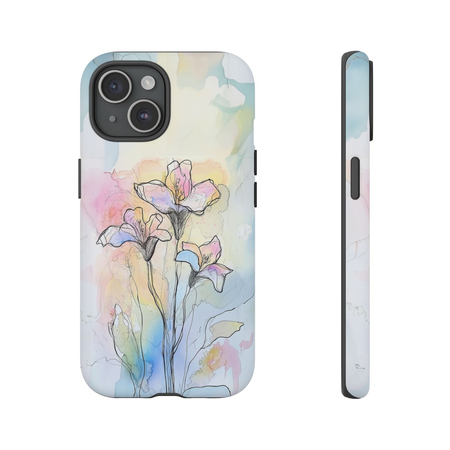 iphone case Watercolor Rainbow Lilies iPhone 15