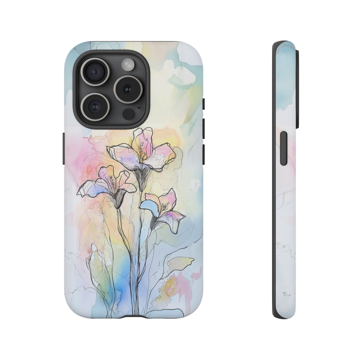iphone case Watercolor Rainbow Lilies iPhone 15 Pro