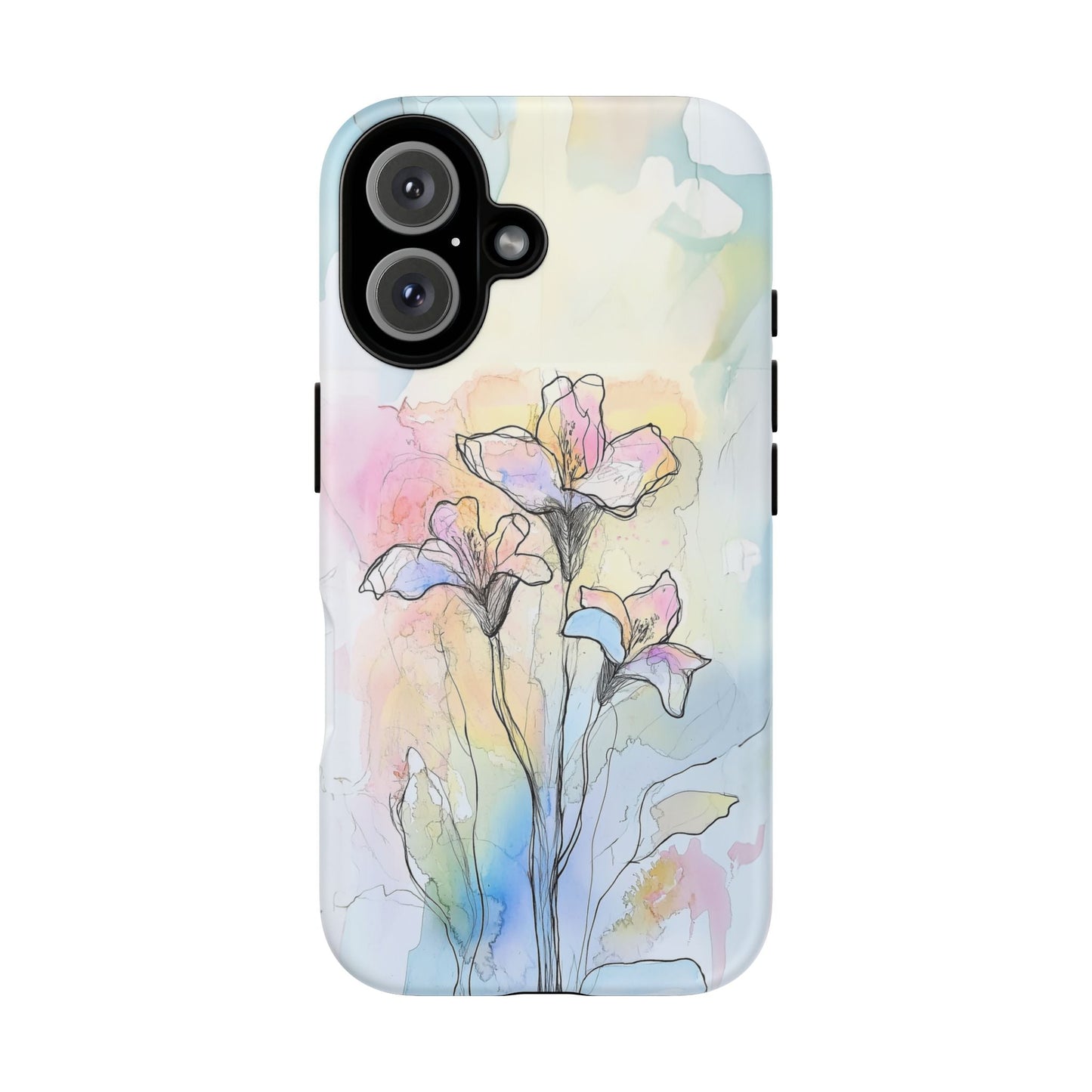 iphone case Watercolor Rainbow Lilies iPhone 16