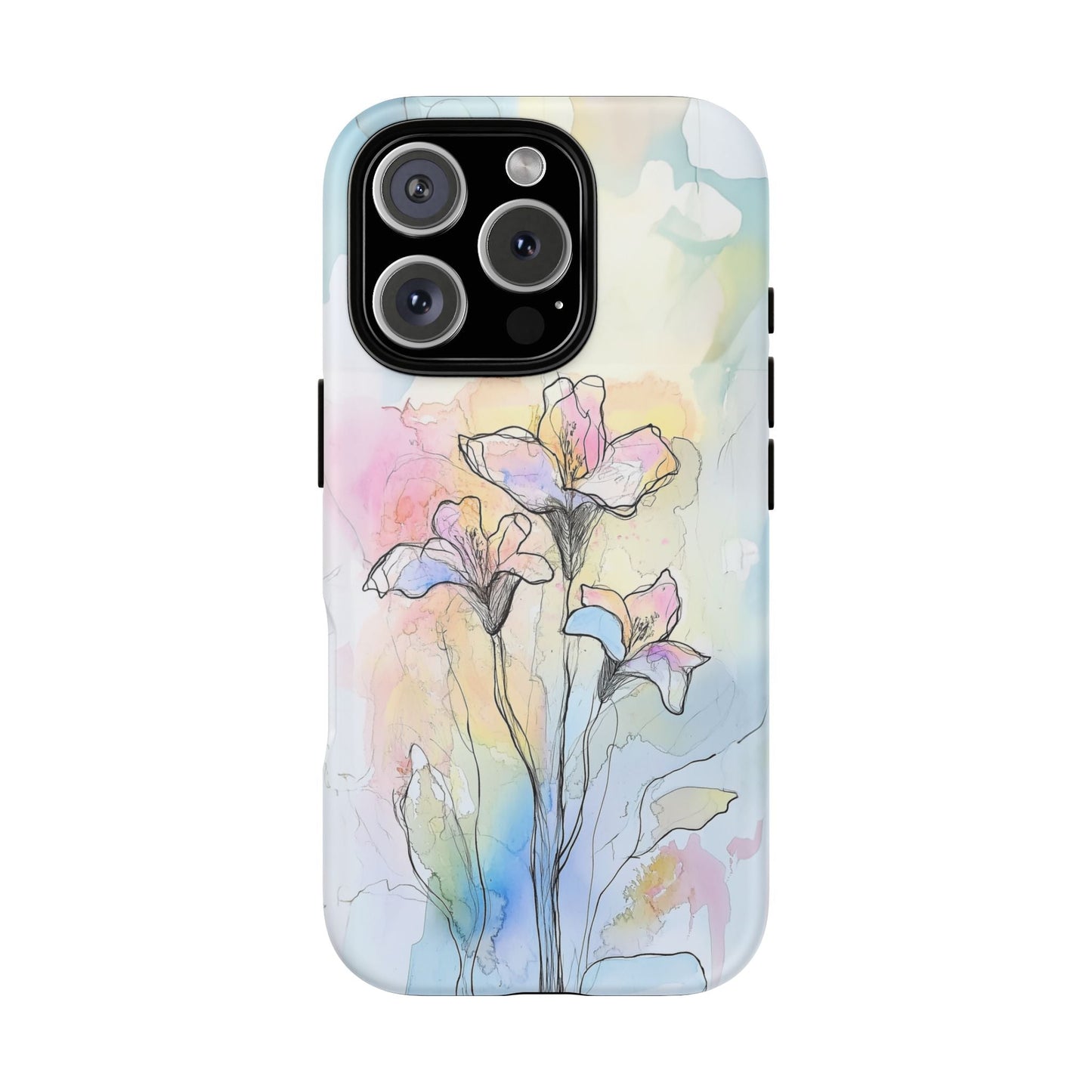 iphone case Watercolor Rainbow Lilies iPhone 16 Pro