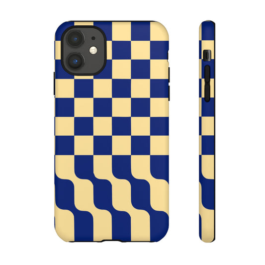 Navy Wave Checkerboard