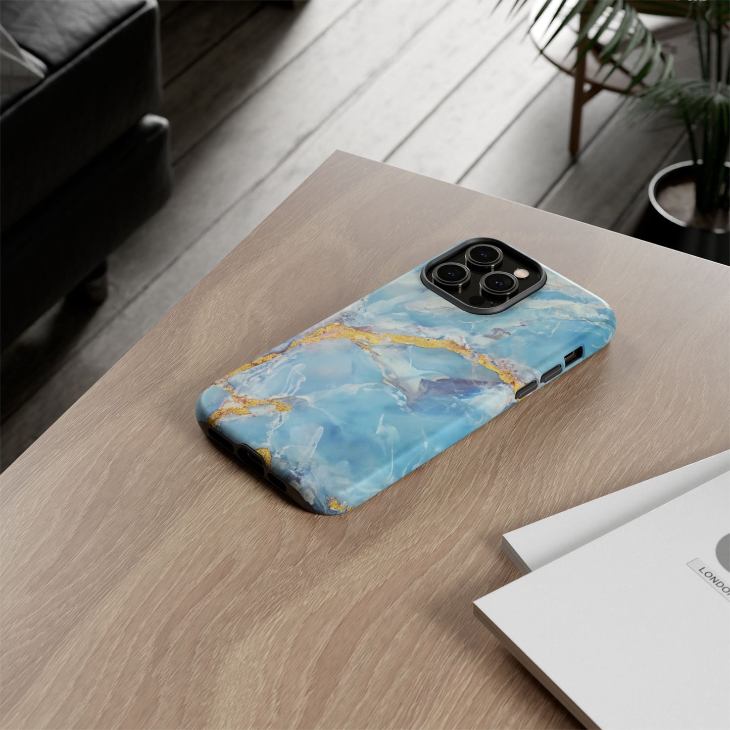iphone case Azure Gold Marble