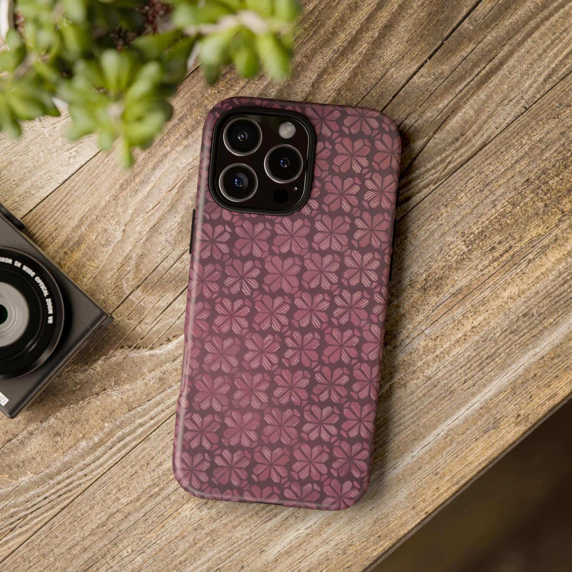 iphone case Burgundy Blossom Mosaic