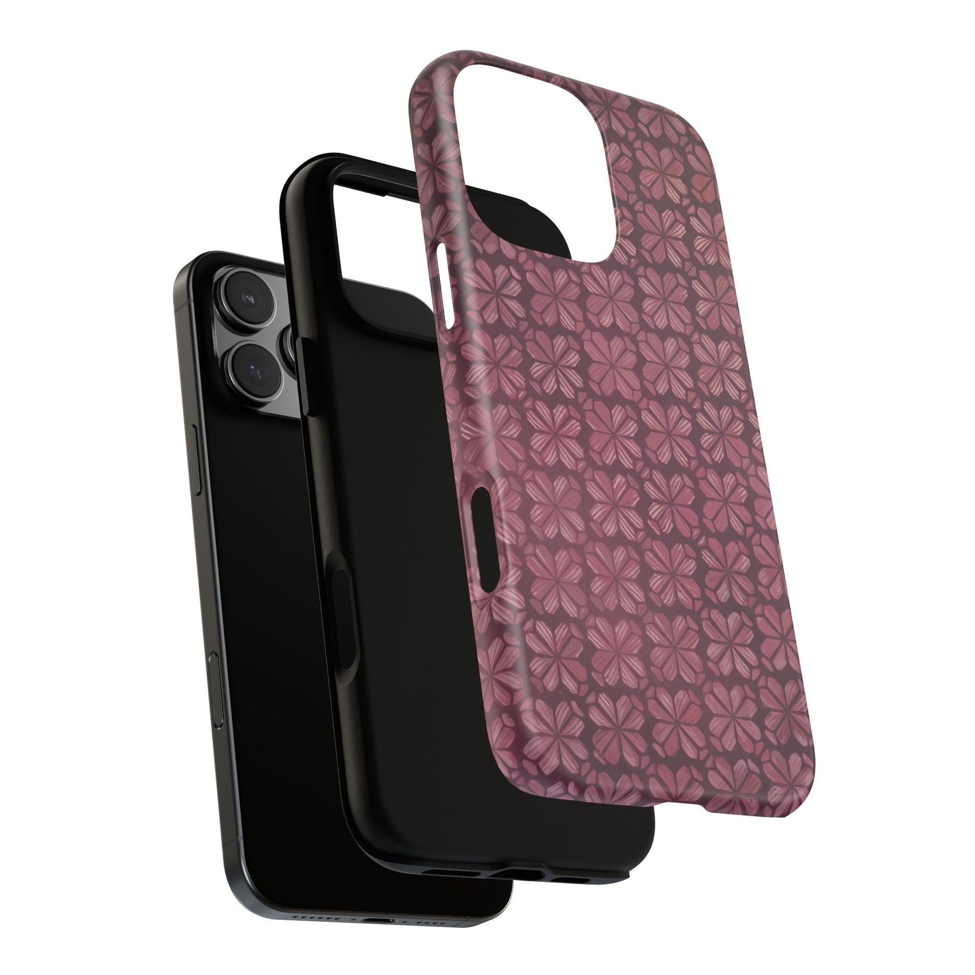 iphone case Burgundy Blossom Mosaic