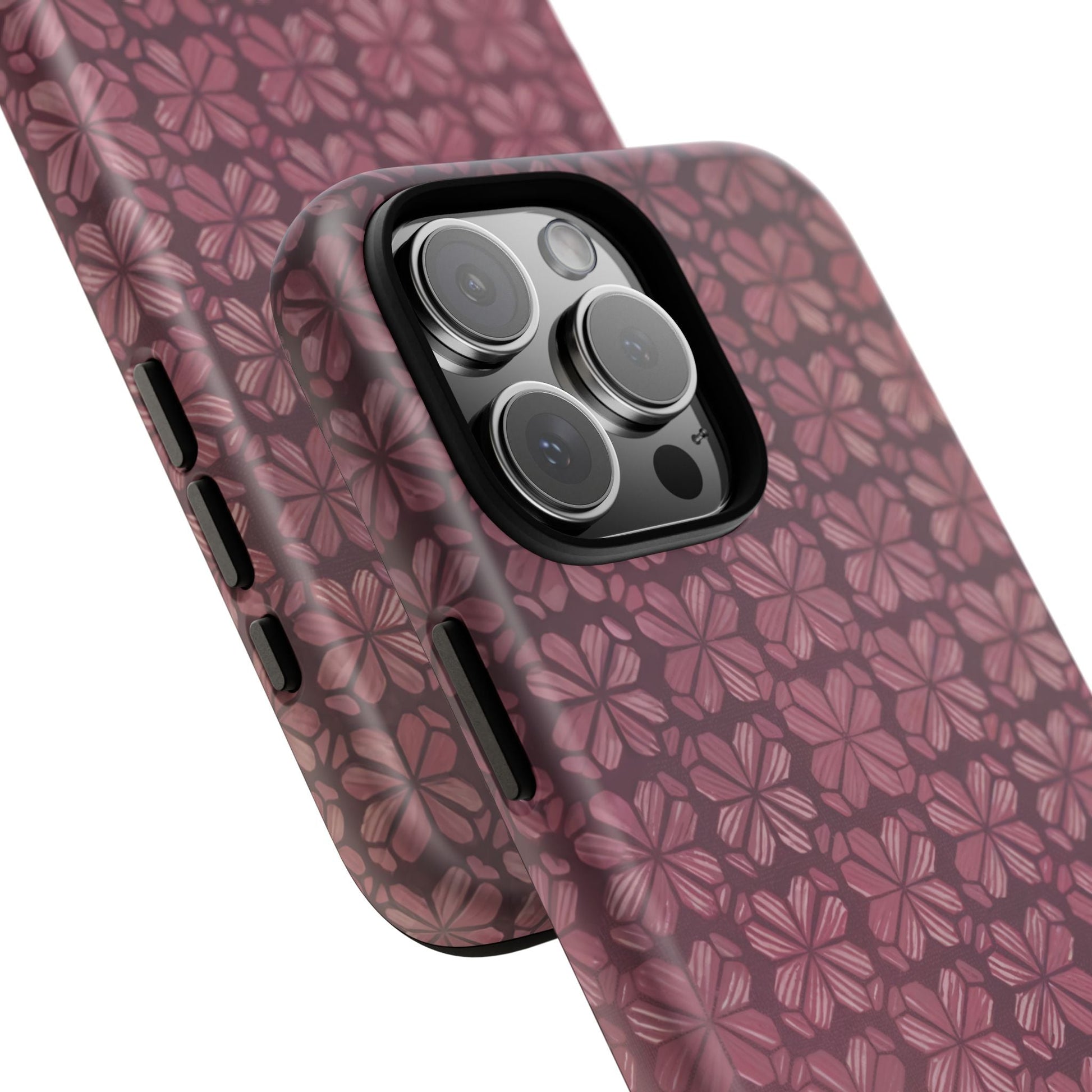 iphone case Burgundy Blossom Mosaic