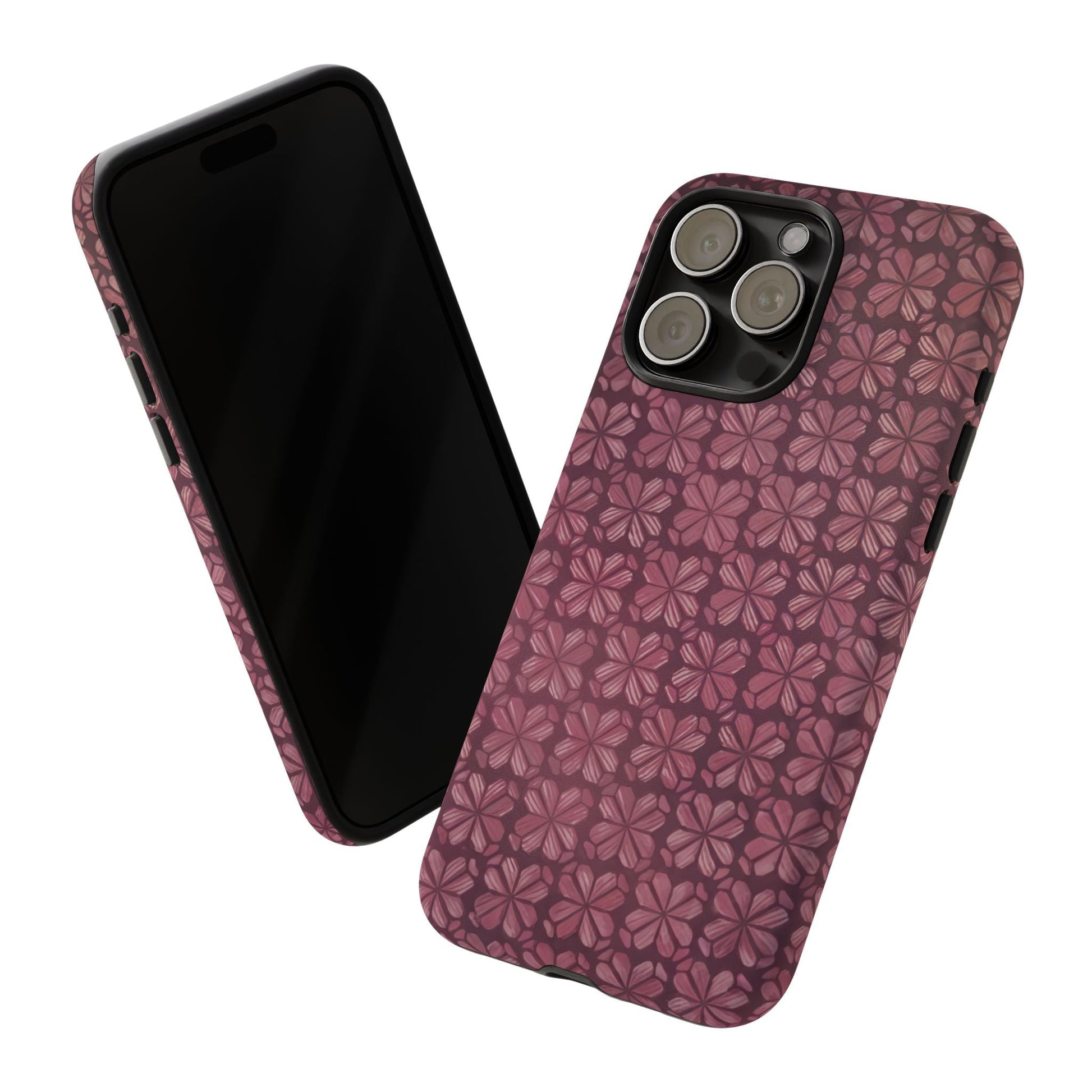 iphone case Burgundy Blossom Mosaic