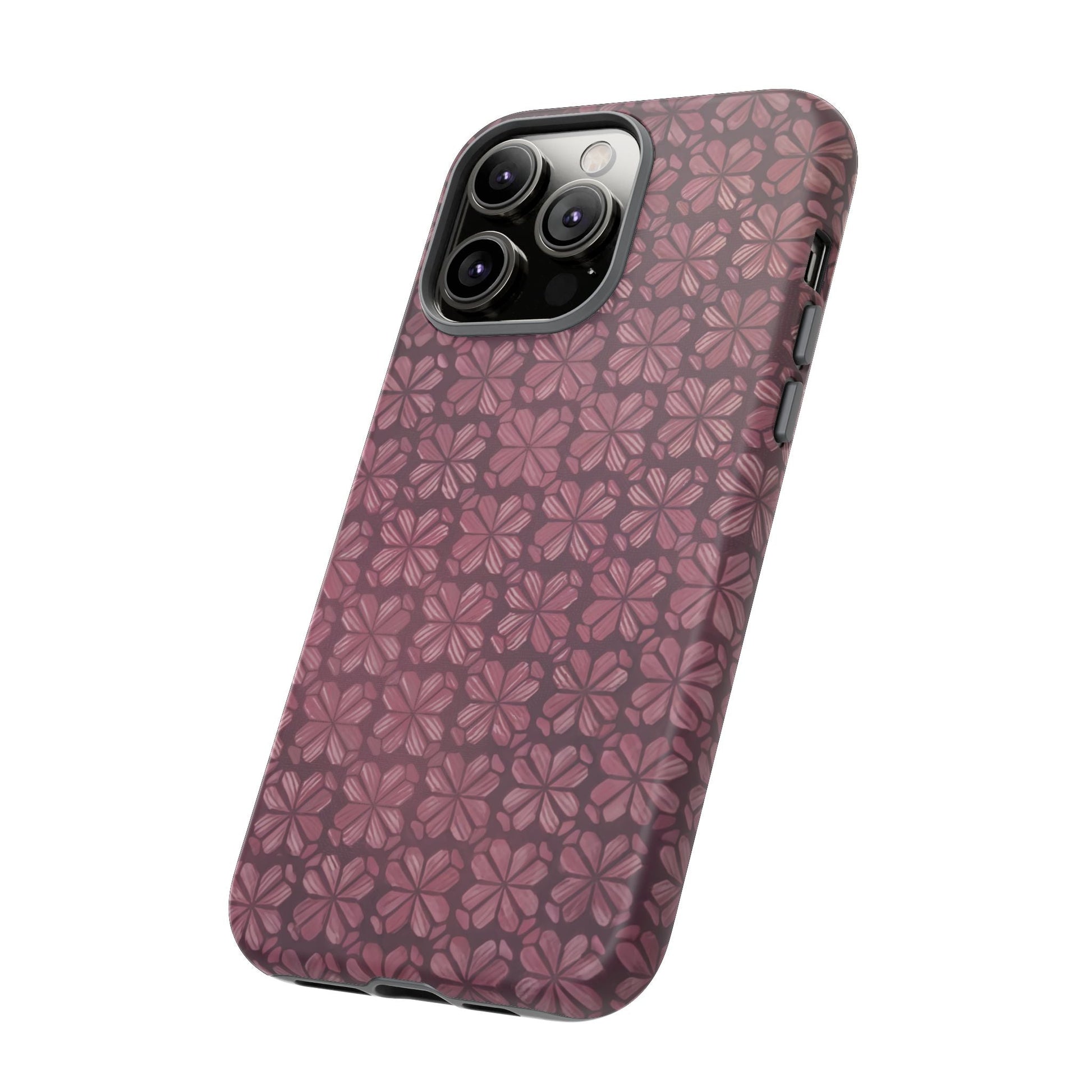 iphone case Burgundy Blossom Mosaic