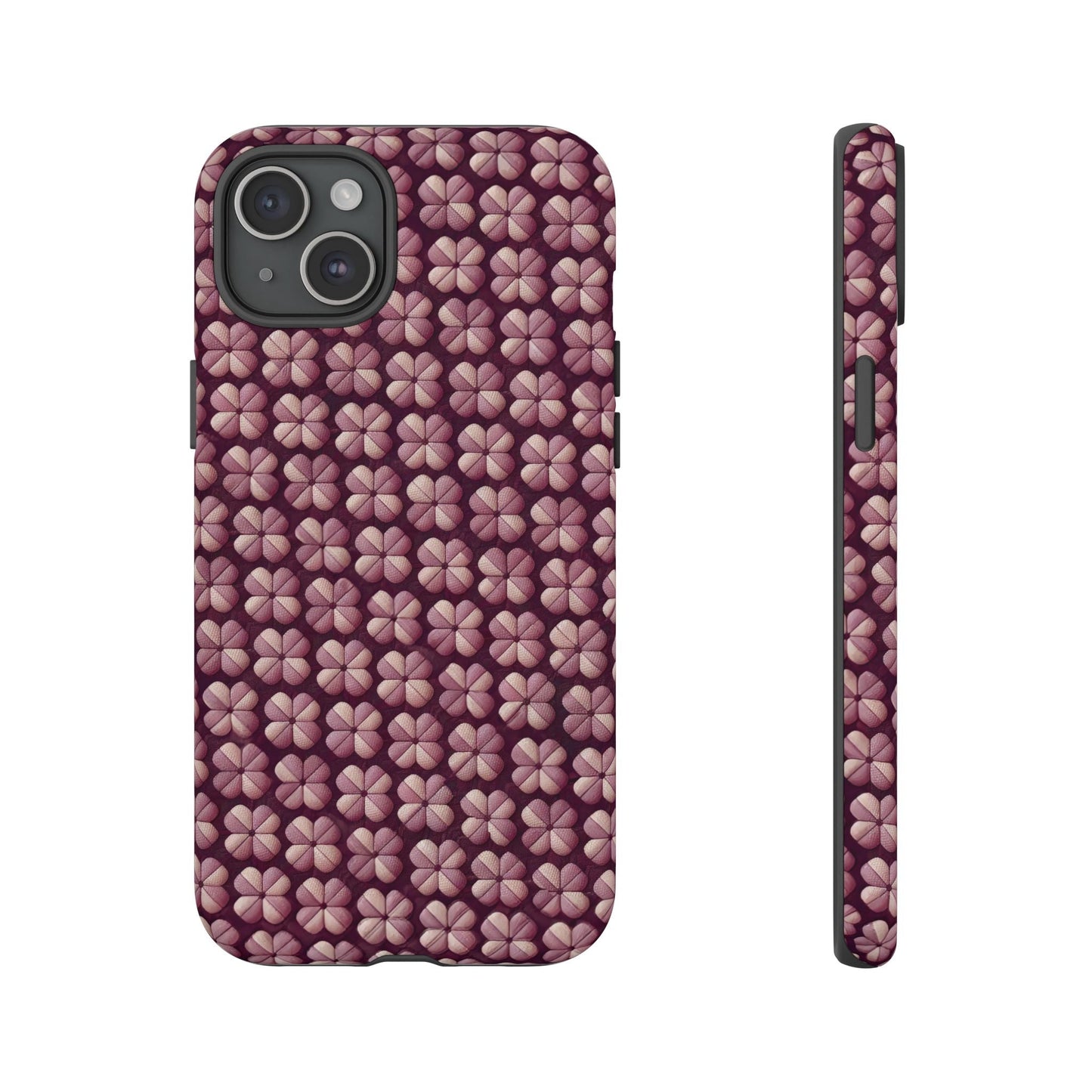 iphone case Burgundy Clover Tapestry iPhone 15 Plus