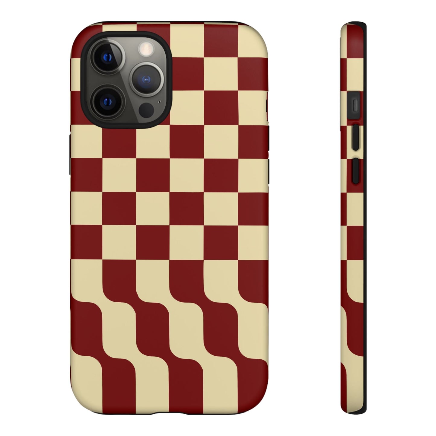 iphone case Burgundy Wave Checkerboard iPhone 12 Pro Max