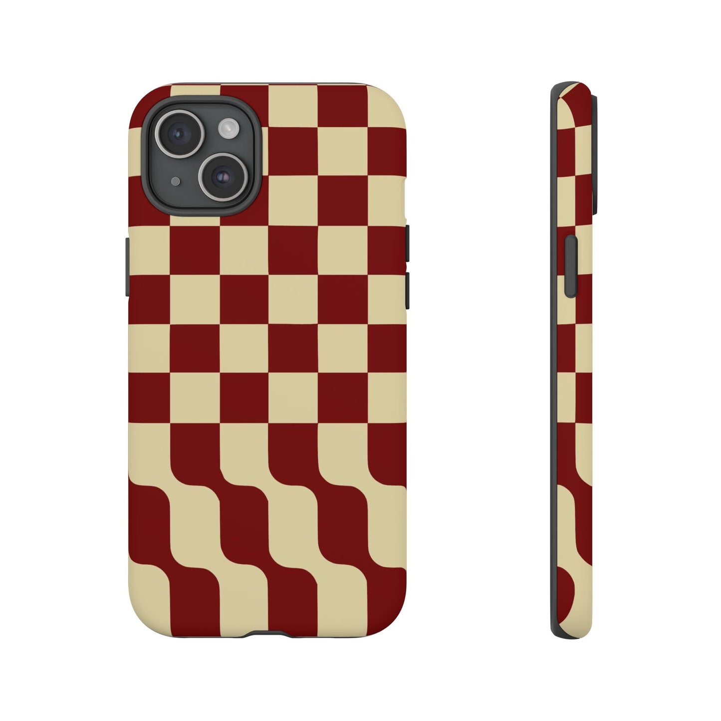 iphone case Burgundy Wave Checkerboard iPhone 15 Plus