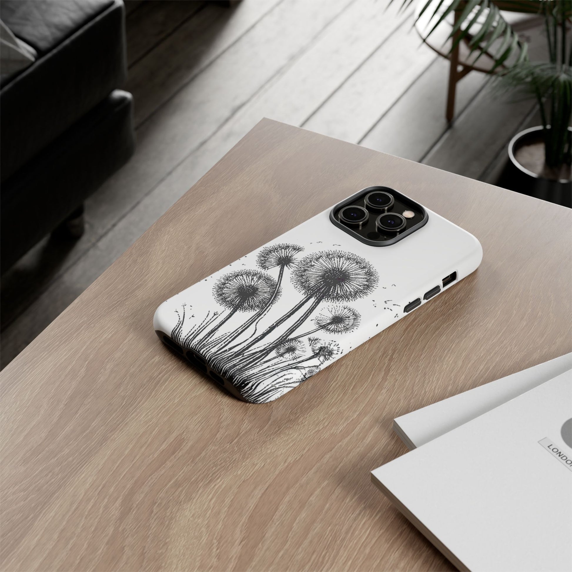 iphone case Dandelion Ink Drawing
