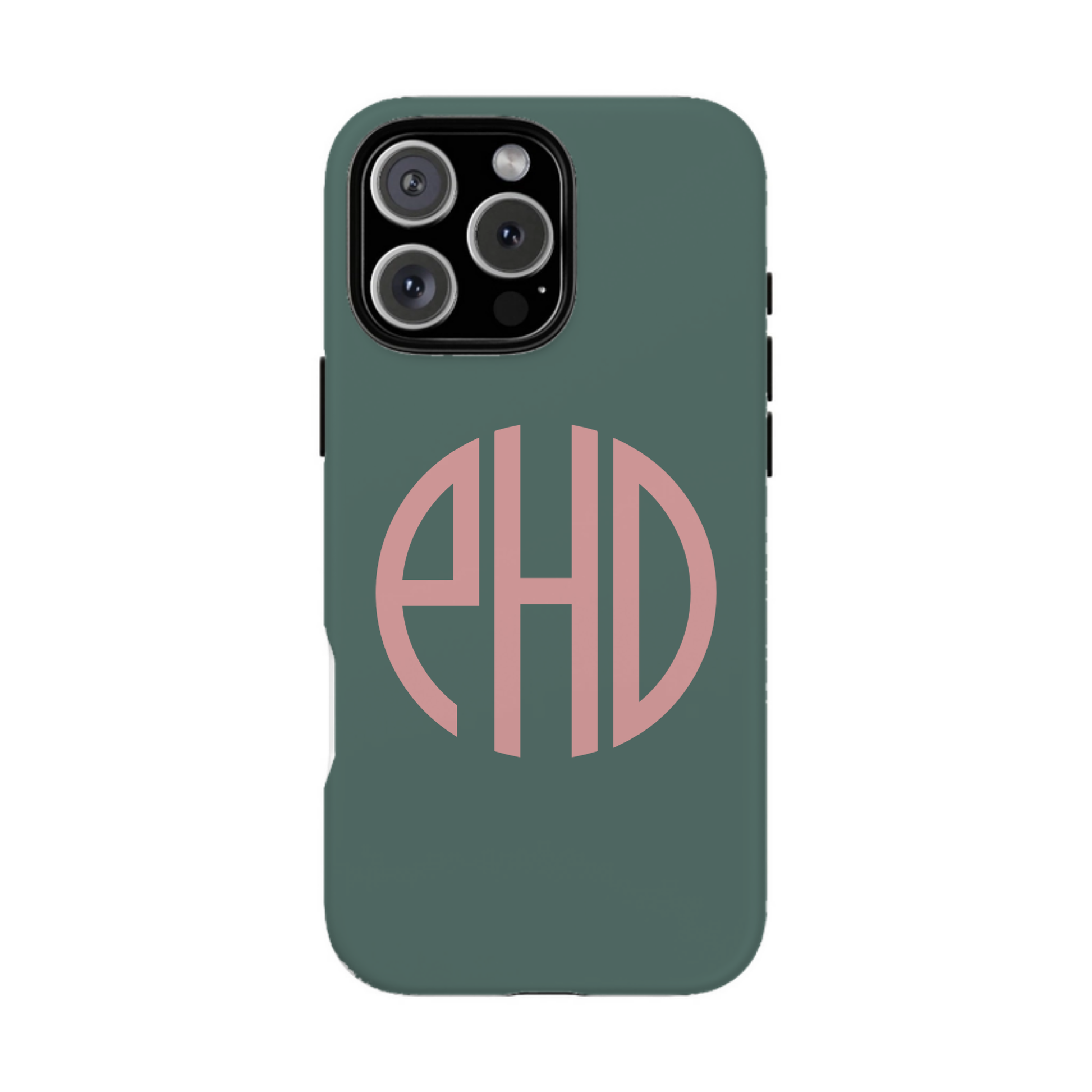 iphone case Evergreen Mist Round 3 Initials