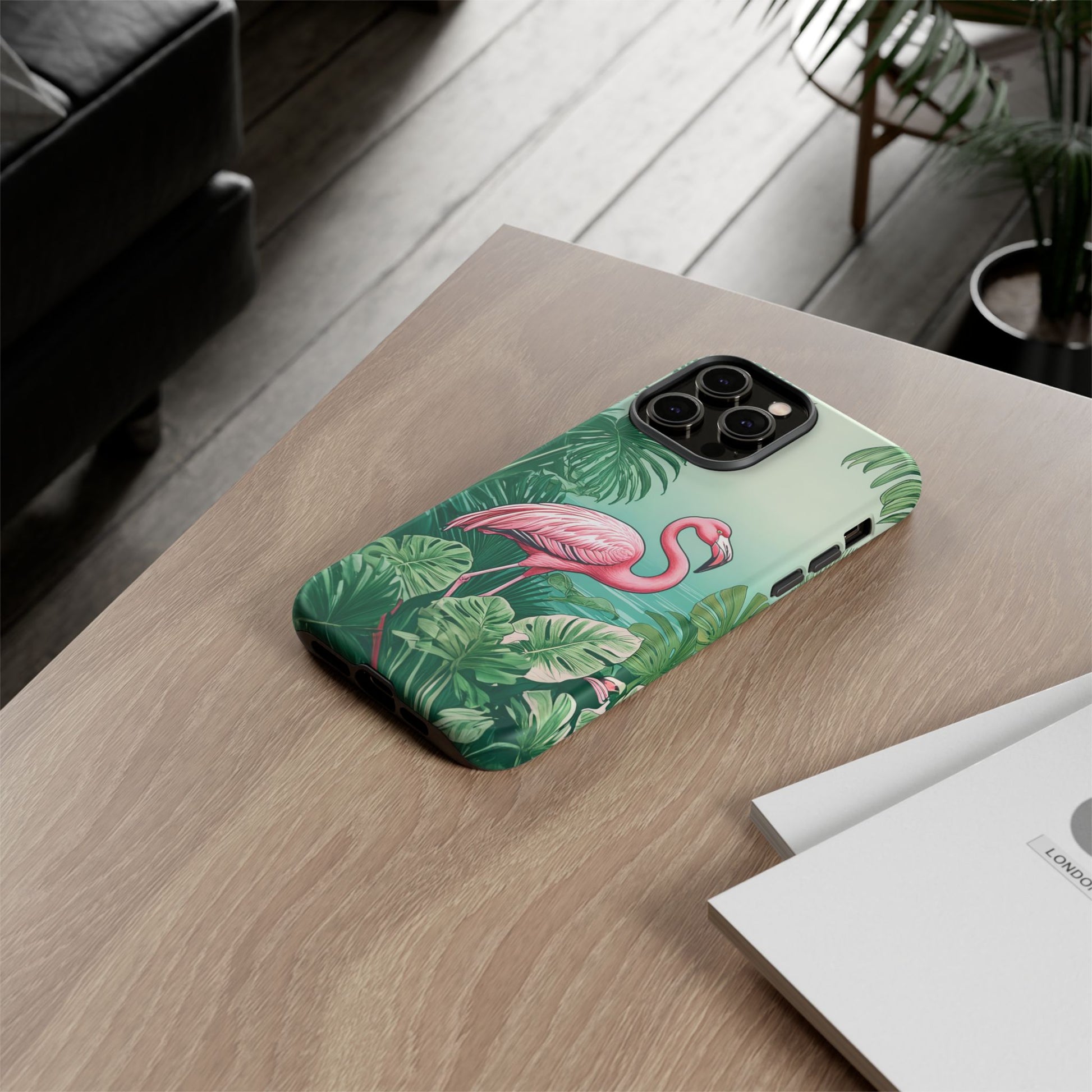 iphone case Flamingo in Palm Paradise