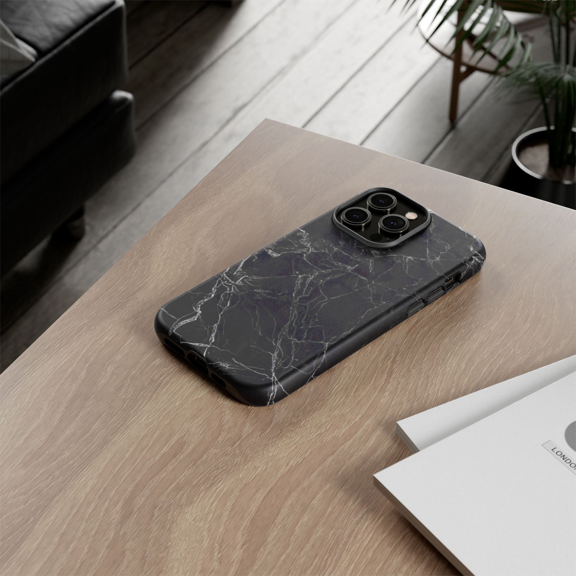 iphone case Midnight Marble Elegance