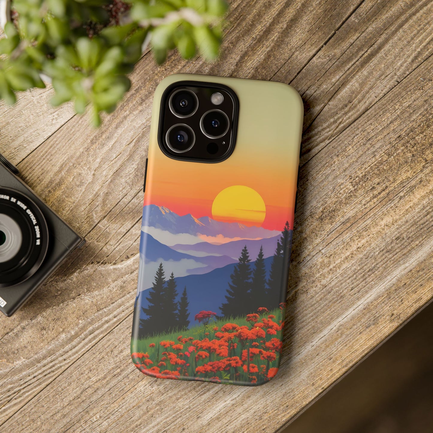 iphone case Mountain Wildflower Sunset