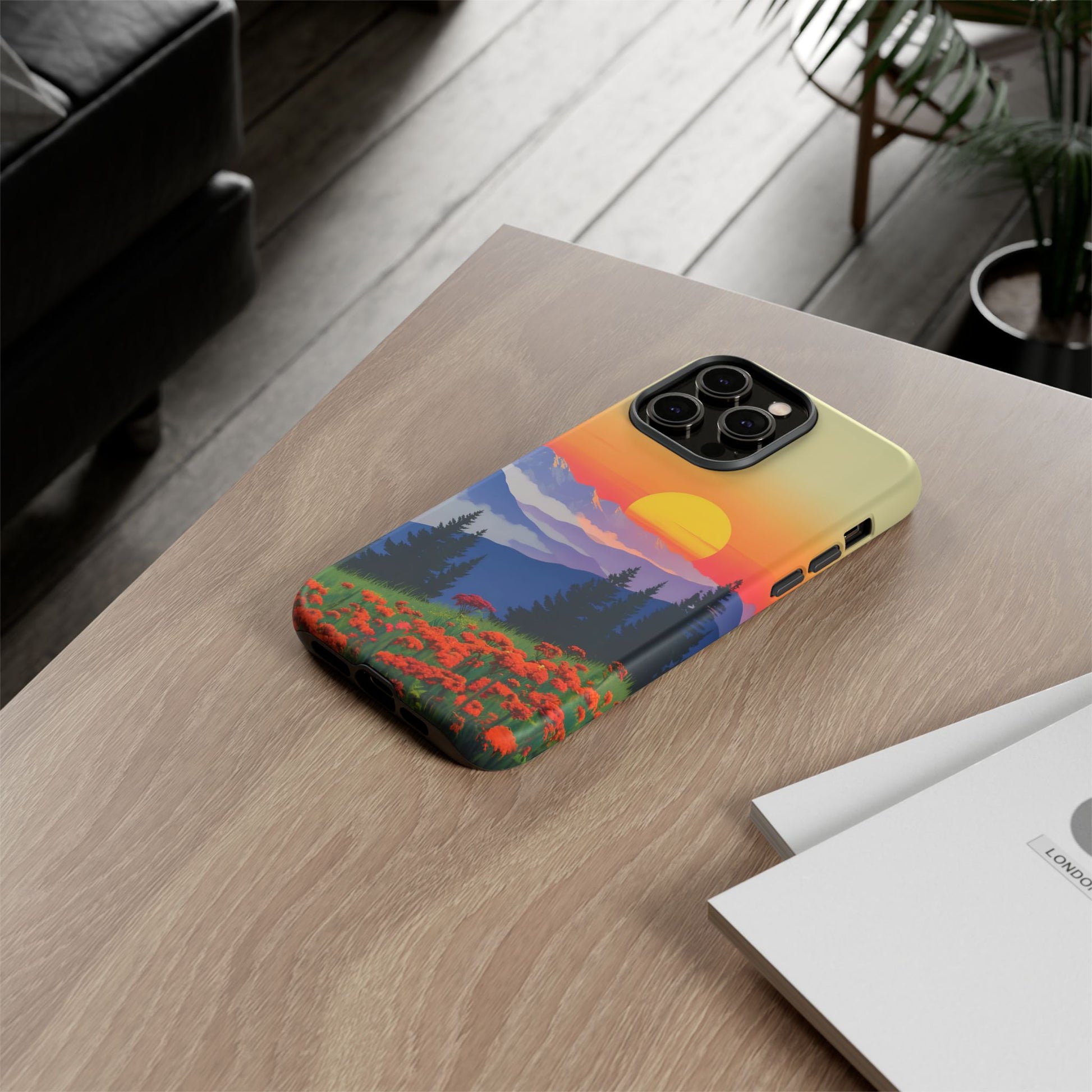 iphone case Mountain Wildflower Sunset
