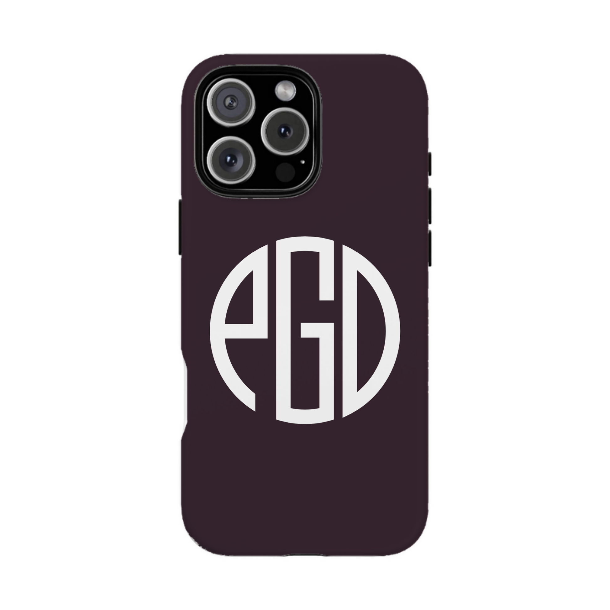 iphone case Mulberry Wine Round 3 Initials