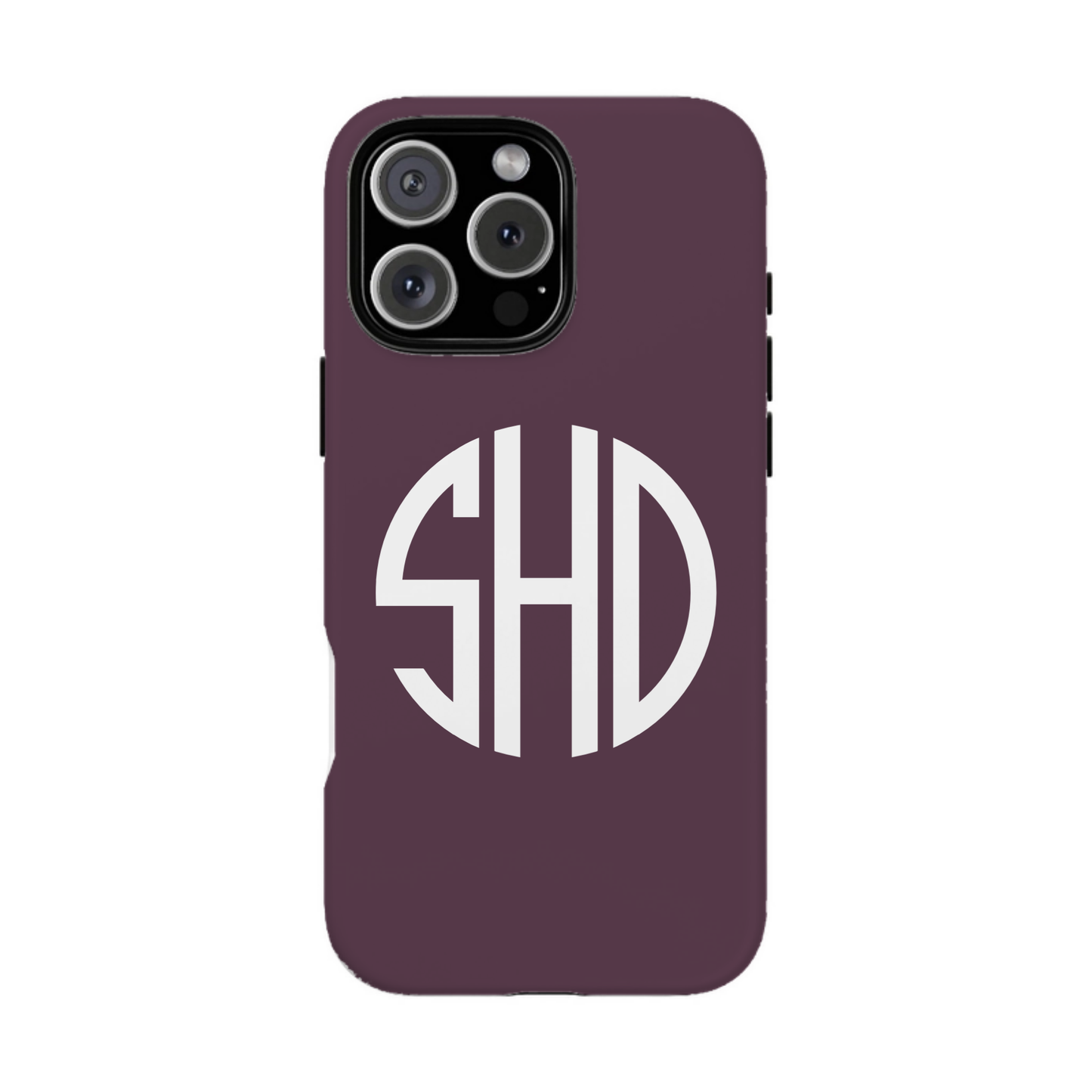 iphone case Mulberry Wine Round 3 Initials