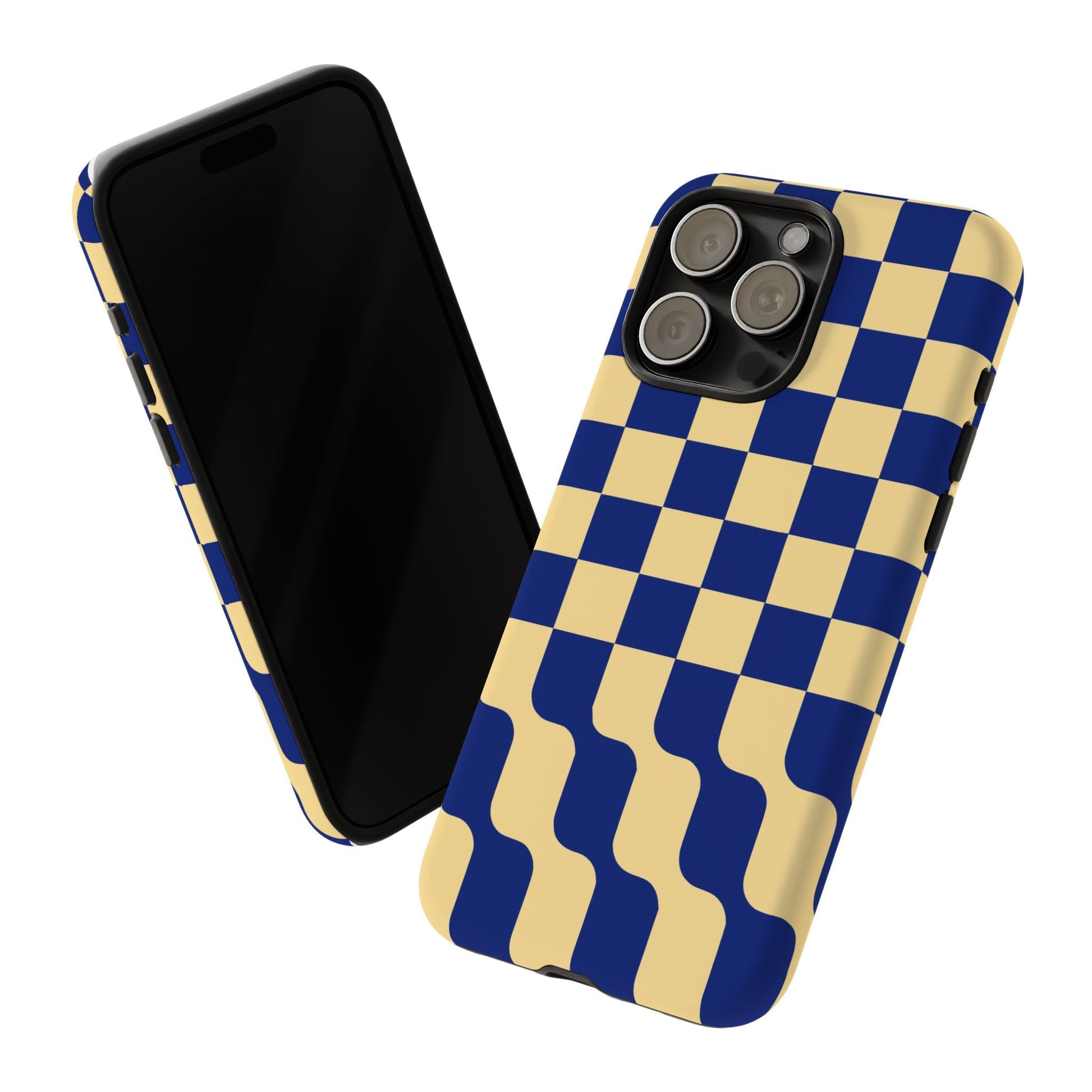 iphone case Navy Wave Checkerboard