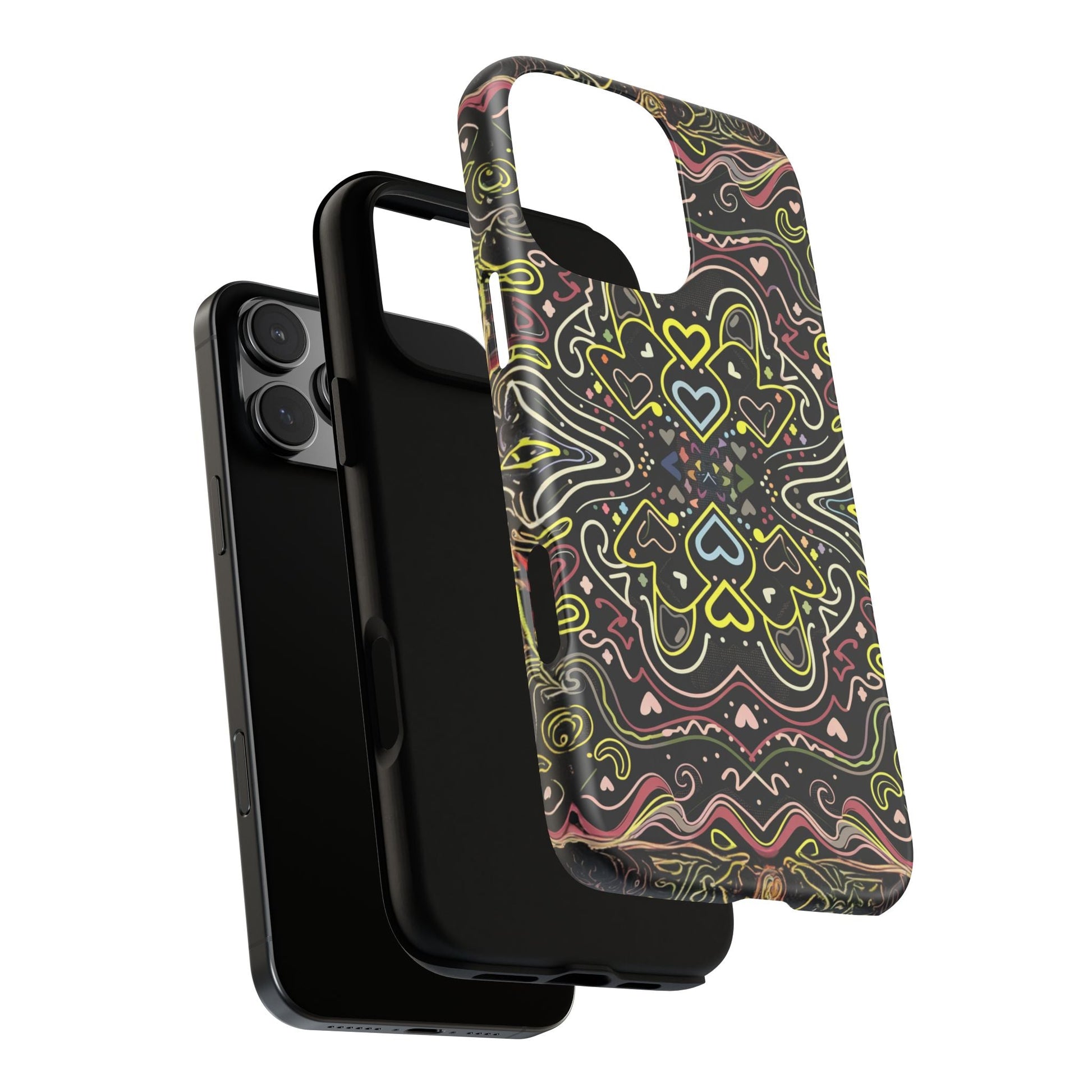 iphone case Neon Heart Pattern