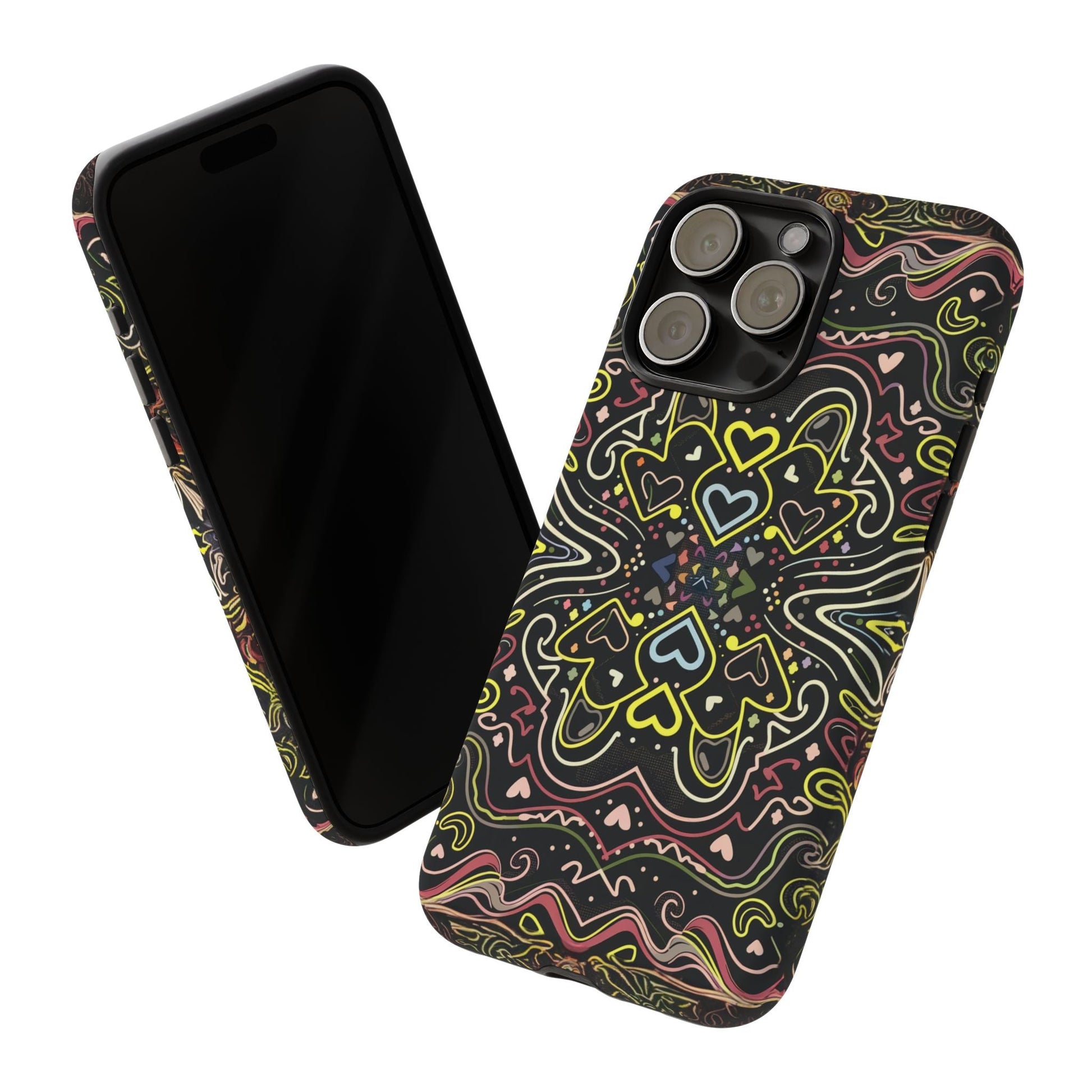 iphone case Neon Heart Pattern