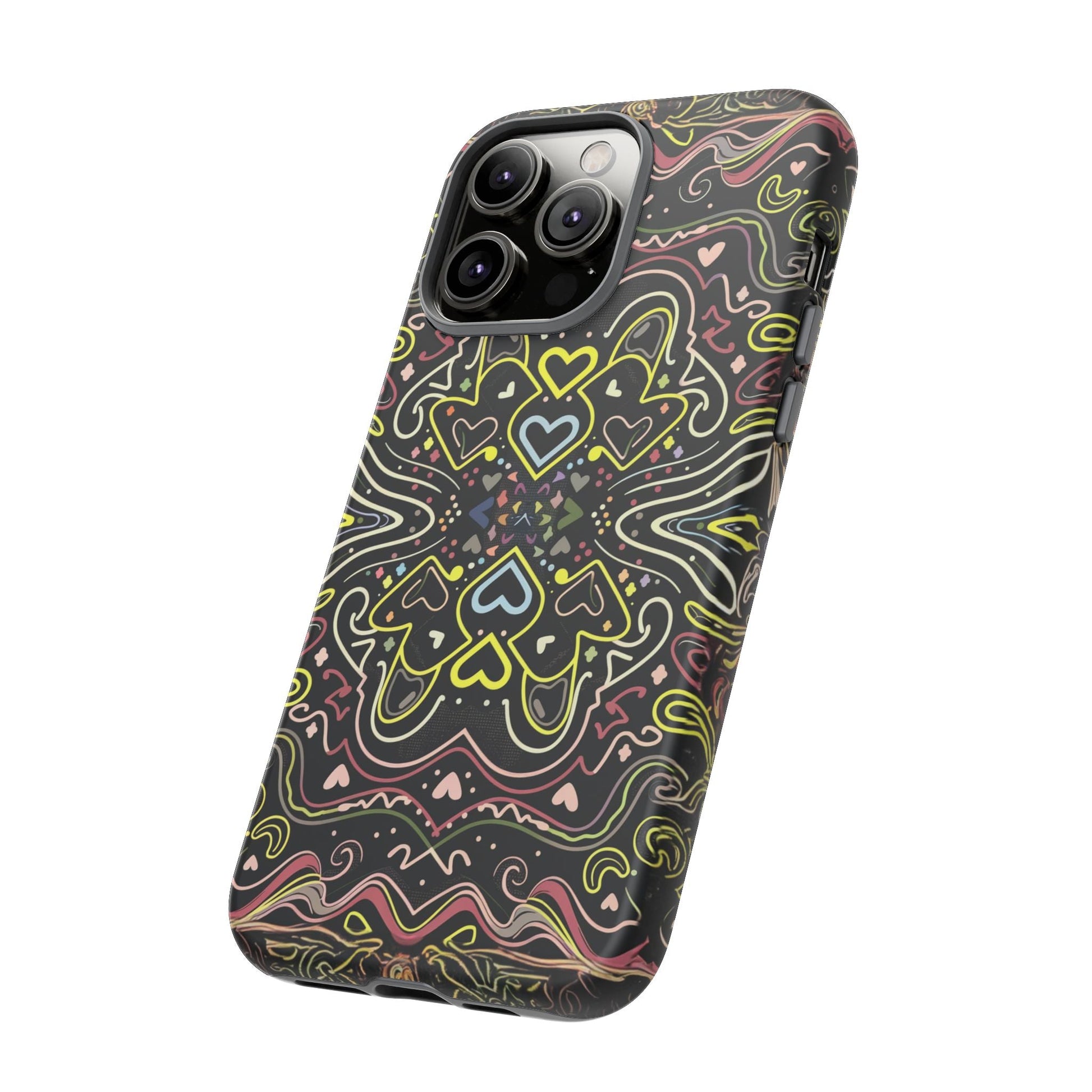 iphone case Neon Heart Pattern